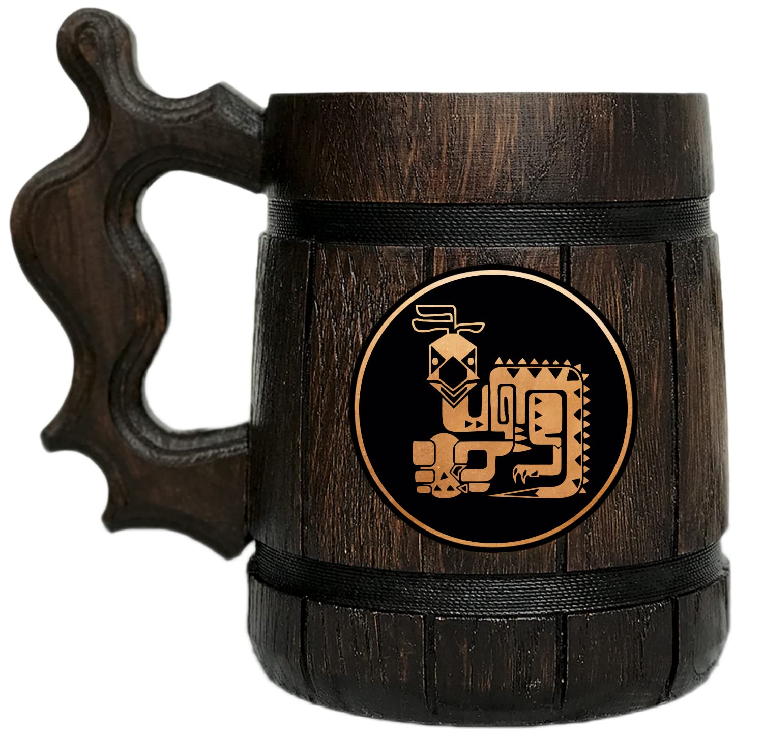 MHW Kulu-Ya-Ku Wooden Beer Mug. Personalized MHW Beer Mug. Gamer Mug Tankard. Gift For Him. Beer Stein Wood Gamer Gift. Gift For Husband #631/0.6L/22ounces