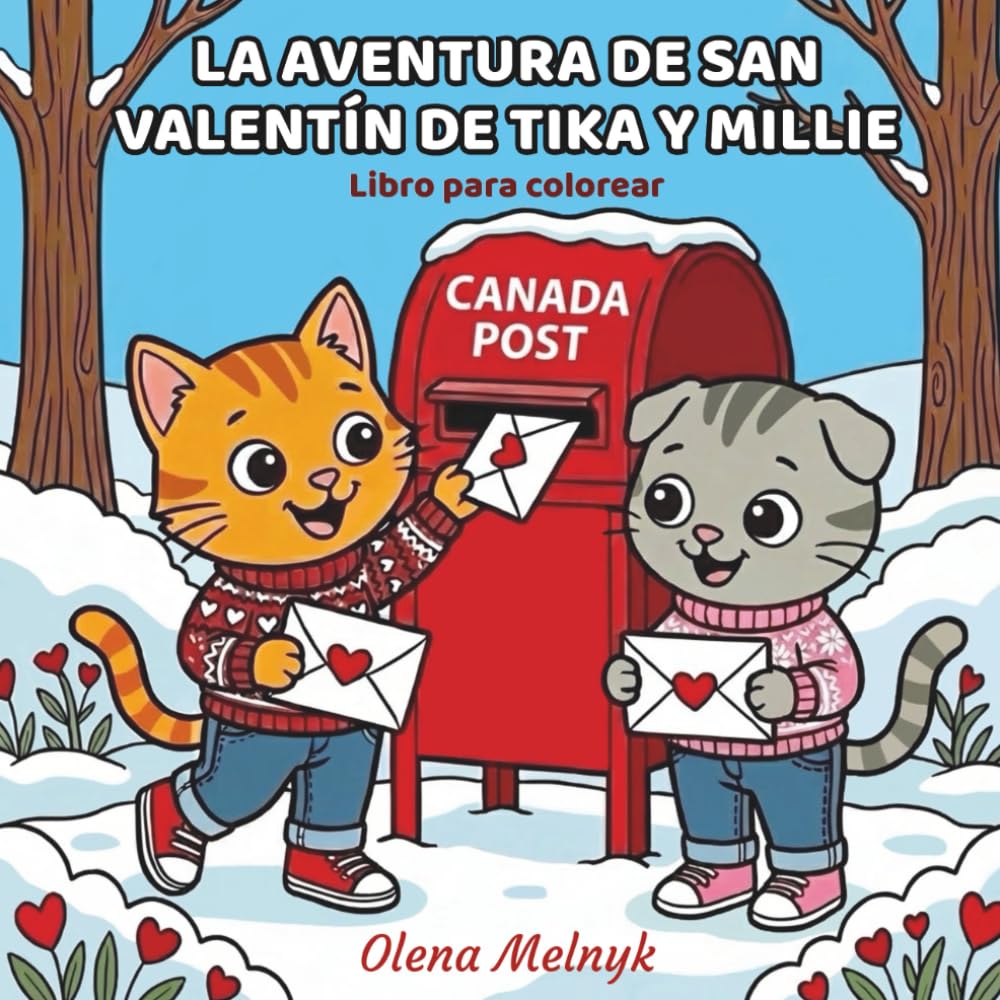 La Aventura De San Valentín De Tika Y Millie: Libro Para Colorear De Líneas Gruesas Y Fácil Para Adultos Y Niños