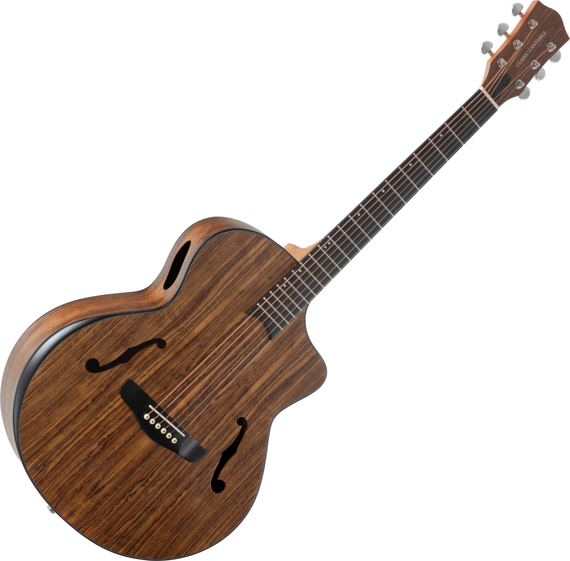 Classic Cantabile SHG-2WN LaBelle Western guitar with side soundhole and armrest - walnut top, back & sides - blackwood fingerboard/okoumé neck - vintage-style acoustic guitar.