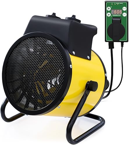 Miniatura 12 de Calentador eléctrico radiante para invernaderos y tiendas de cultivo, calefacción de punto controlado por termostato de 1500 W, resistente a