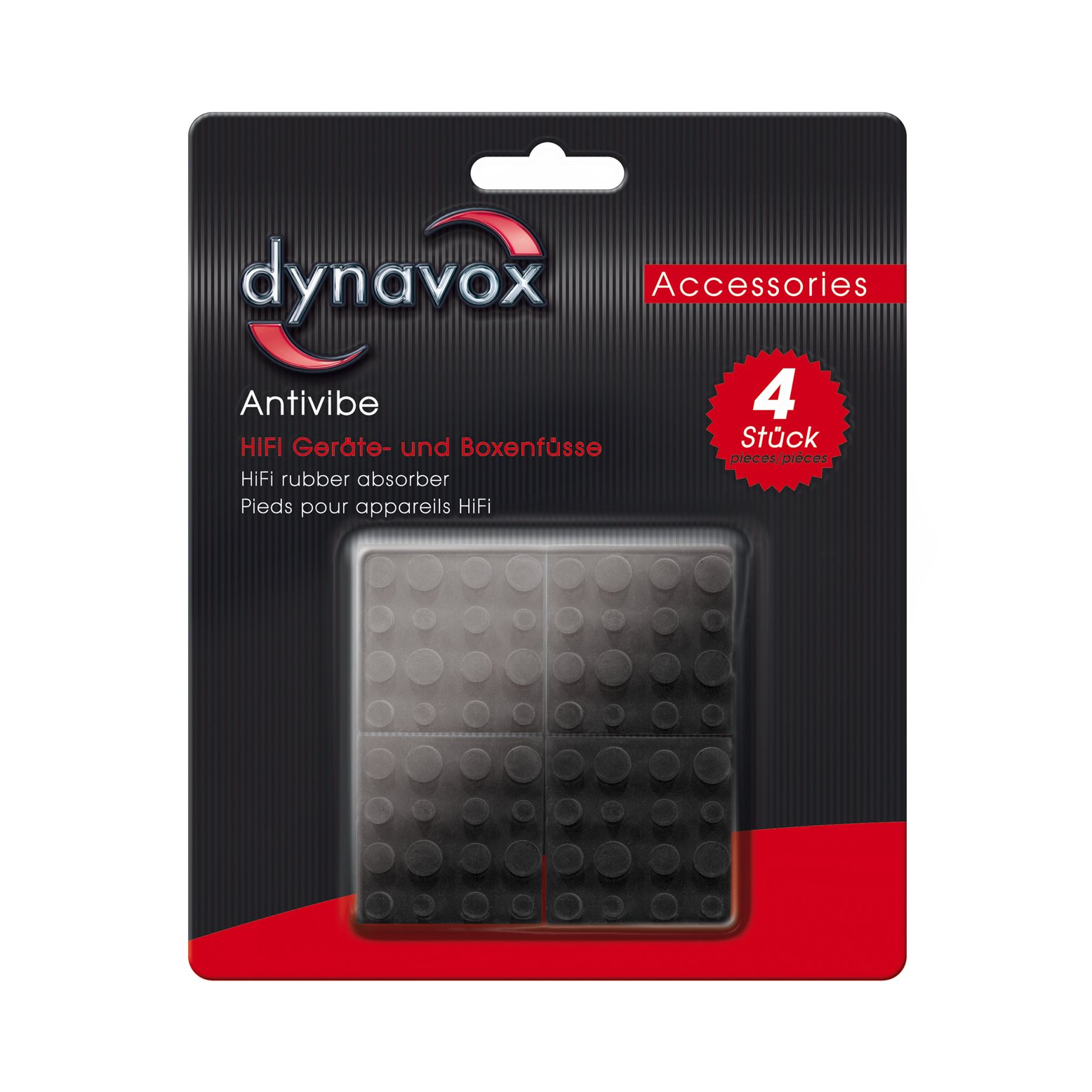 Dynavox Antivibe piedini antivibranti autoadesivi 40x40 mm 27-30 kg set 4 unità
