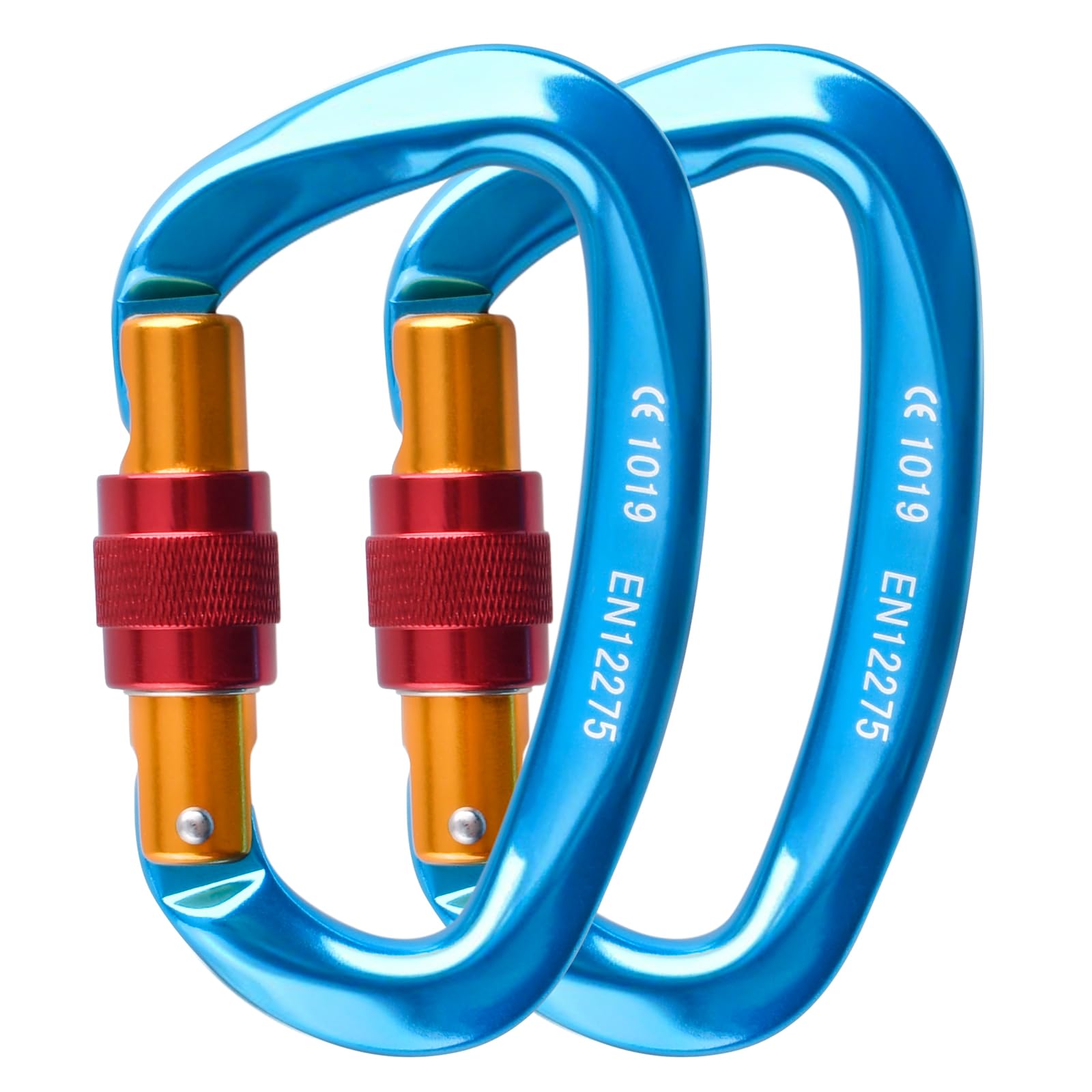 TRIWONDER Mousqueton Escalade 25 KN Mousquetons à Verrouillage 2 Pièces pour Camping Hamac Porte Clé