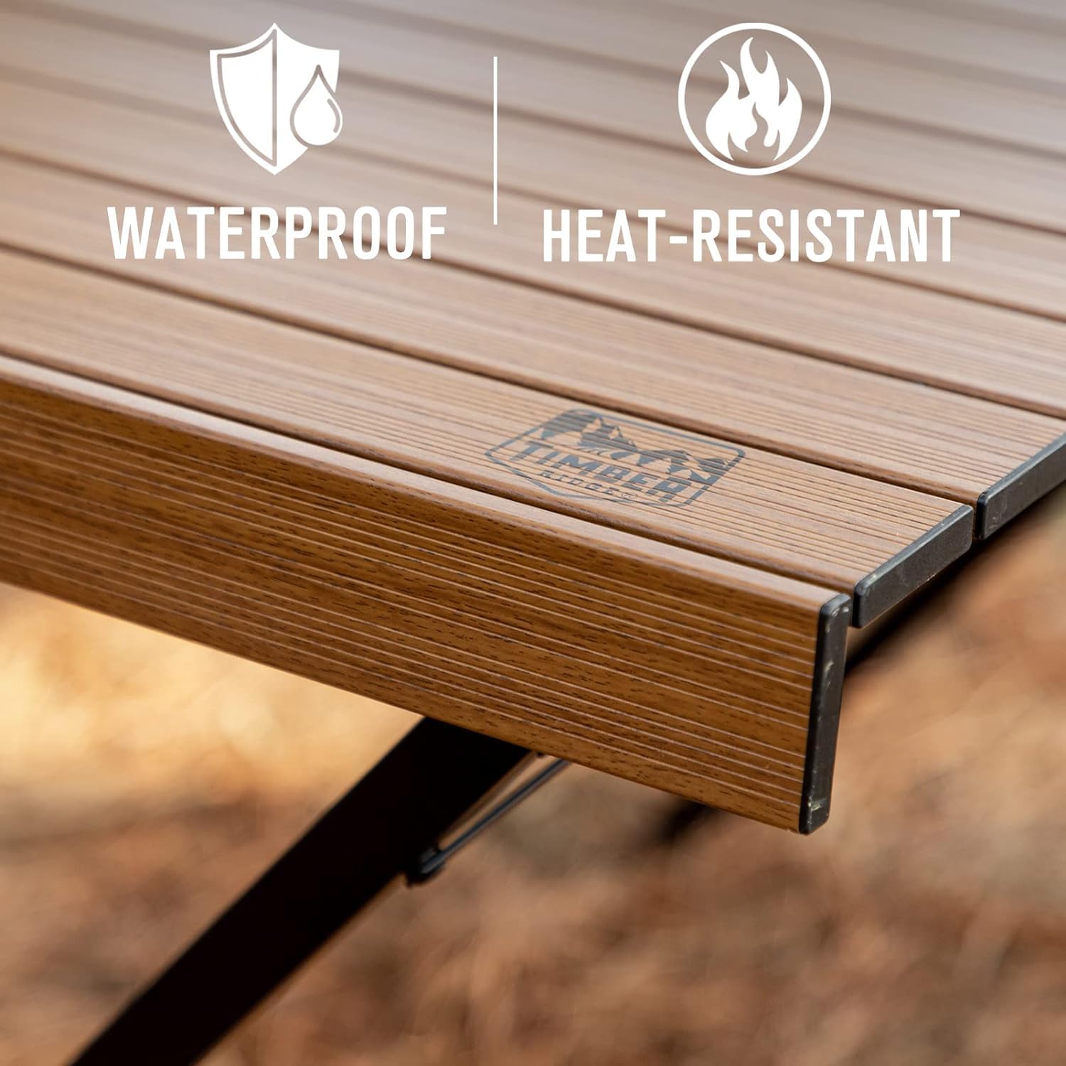 TIMBER RIDGE Campingtisch Klappbar Höhenverstellbar Klapptisch Camping Falttisch Tragbar Aluminium mit Tasche für Picknick Kochen Garten Wandern Reisen 108x71cm - Braun