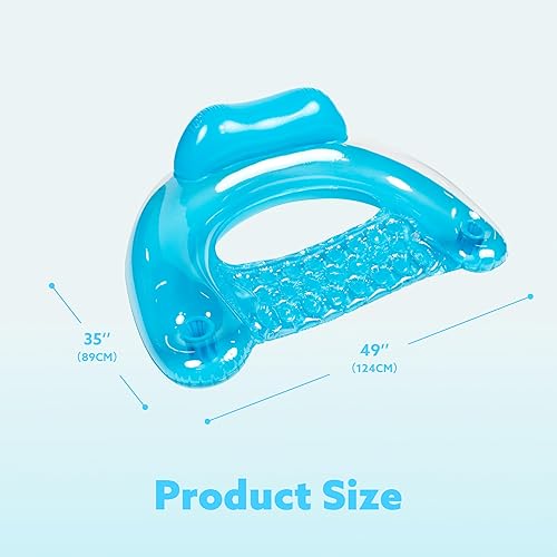Miniatura 6 de SLOOSH Inflatable Pool Floats Adult,2 Pack Pool Chairs with Cup Holders,Blow up Floats Chair,Hammock Noodle Mat for Relaxing Summer Water Fun