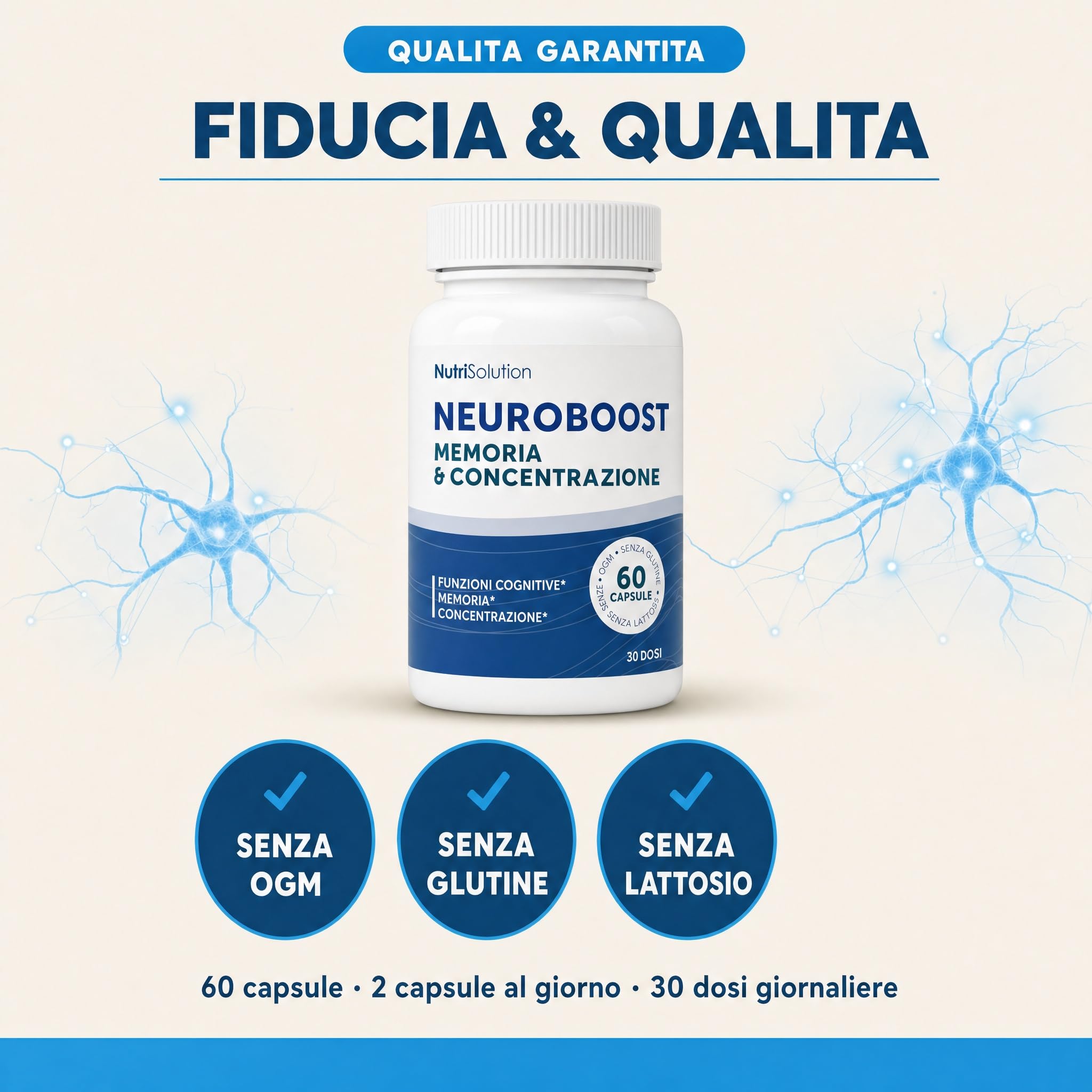 NutriSolution Neuro Boost - 6 confezioni | Integratore alimentare | 360 capsule | Prodotto in Francia