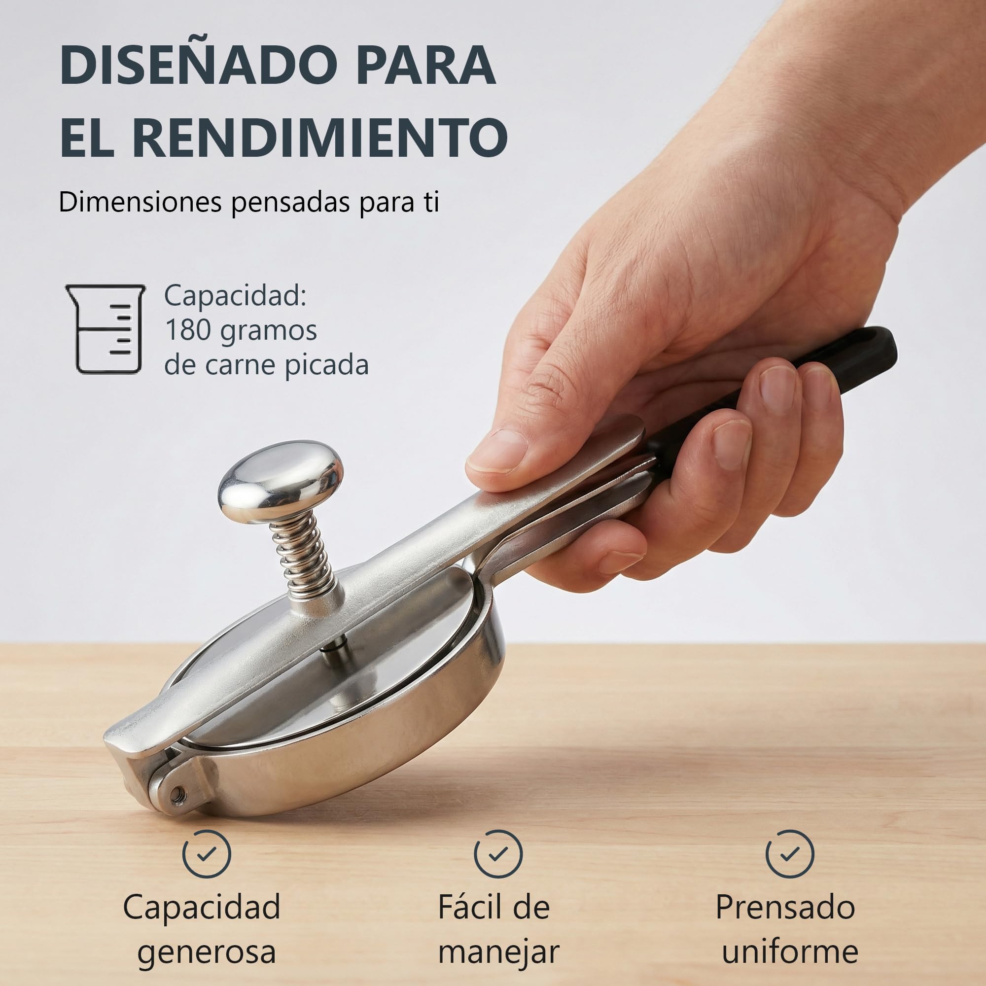 Louis Tellier, N4001X, Prensa para hamburguesa, inox, pack de 1