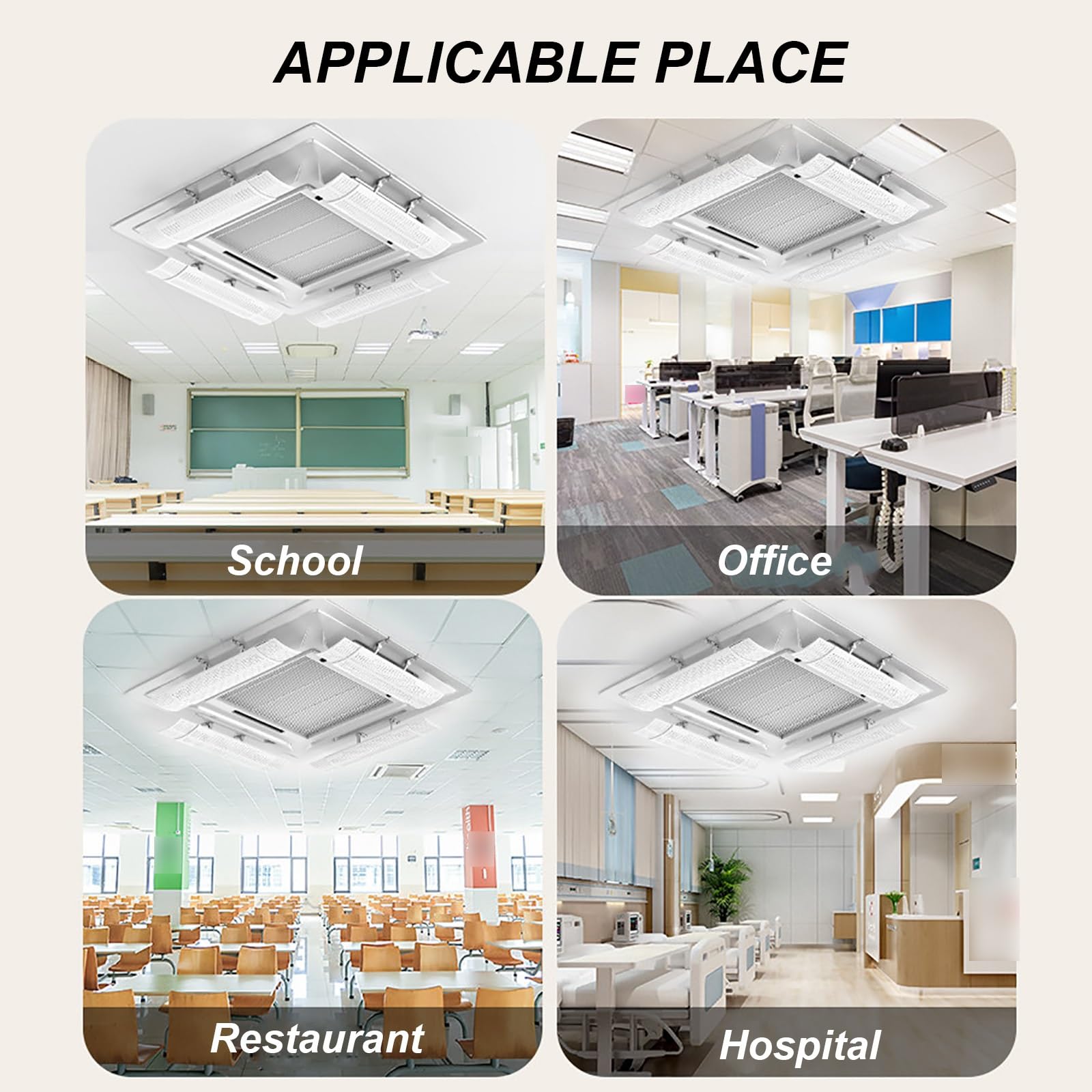 4 Deflettore Condizionatore d'Aria da Soffitto, Deflettori per Bocchette d'Aria Centralizzate da 50 a 70 cm, Parabrezza Antivento e Protezione Contro Il Flusso d'Aria Diretto