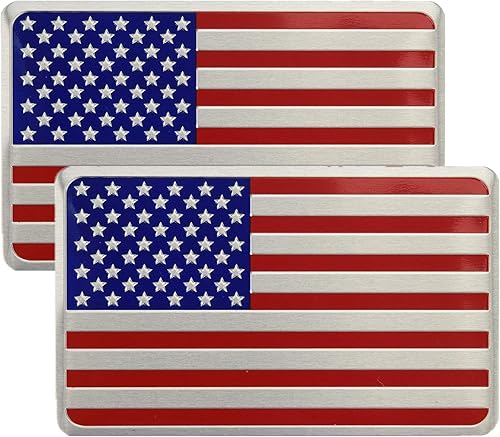 Calcomanía de metal de la bandera de Estados Unidos, emblema hecho de aleación de aluminio, perfecto para cualquier vehículo, camión, automóvil,