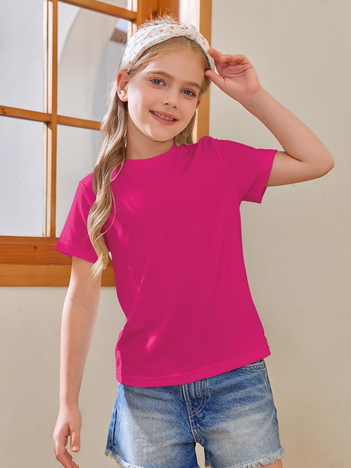 Girls Short Sleeve T Shirts Kids Summer Tops Crewneck Tees 5-14 Years - Image 3