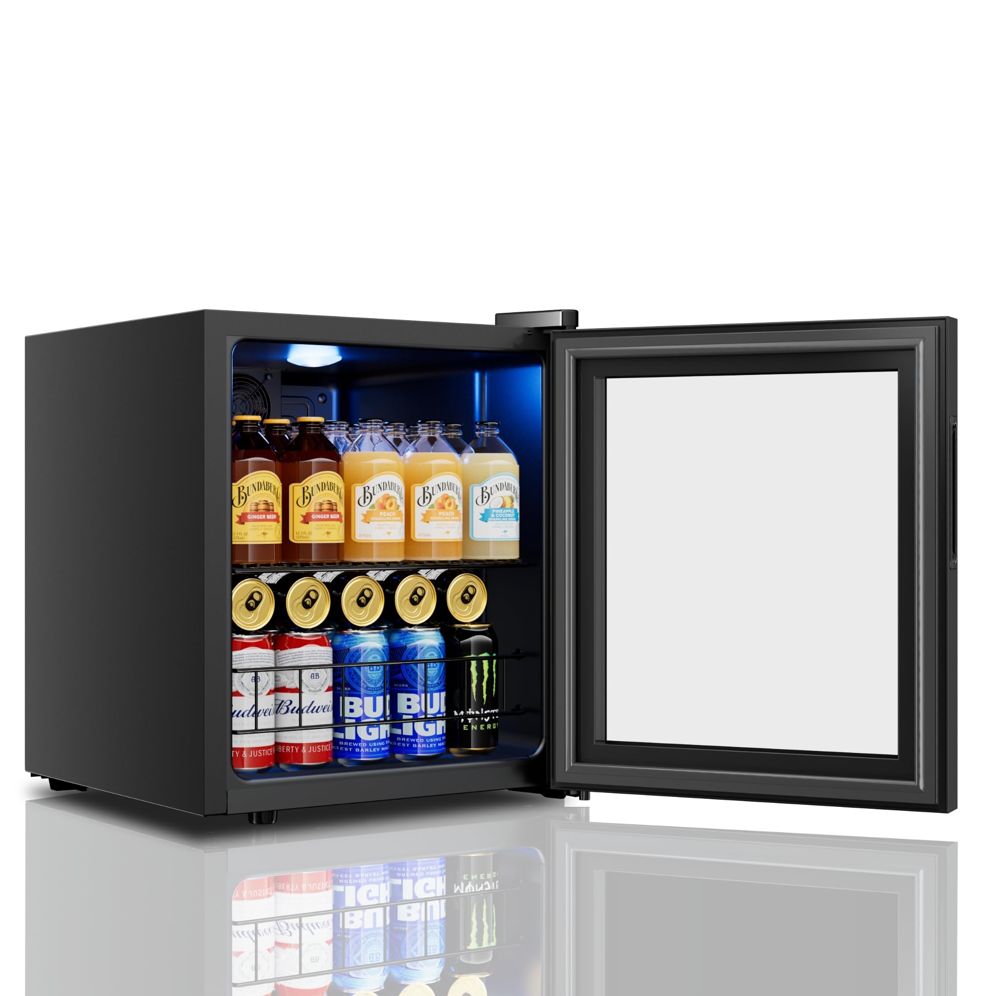 Yeego Beverage Refrigerator Cooler, 85 Cans Drink Mini Fridge with Glass Door for Soda Beer or Wine, Beverage Cooler with 34°F-54°F Digital Temperature Control for Home, Office, Bar