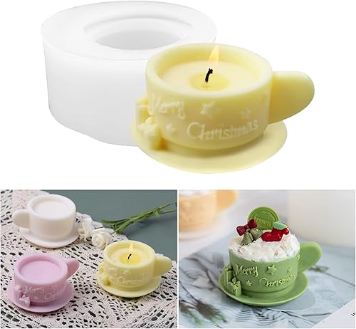 Vista 7 de Moldes de silicona para velas de muñeco de nieve de Navidad, molde de fundición de resina para hacer velas de bricolaje, arcilla polimérica, yeso