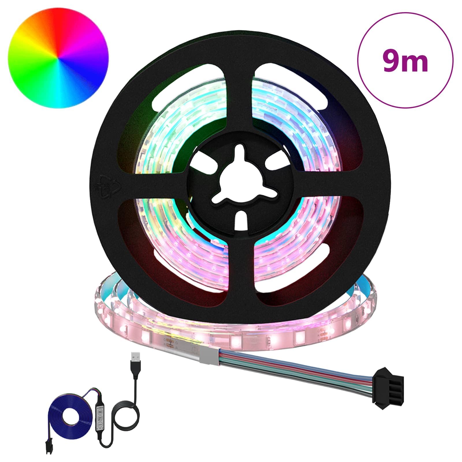 Set di 12 strisce LED da 750 mm, flessibili con connettore USB, nero e trasparente, per illuminazione interna