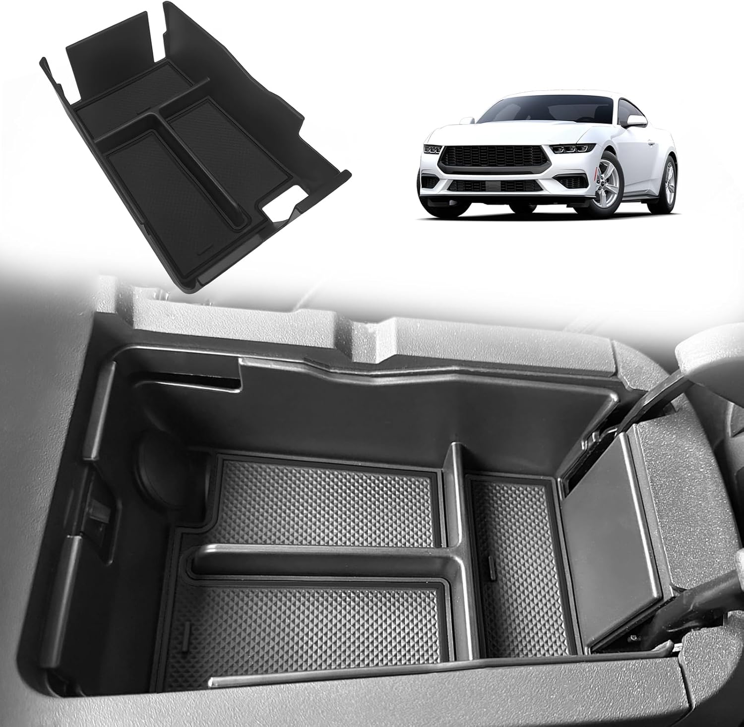 Muslogy Center Console Organizer Compatible with Ford Mustang 2024 2025 Middle Console Storage Box Divider Insert Tray Interior Accessories Muslogy Center Console Organizer Compatible with Ford Mustang 2024 2025 Middle Console Storage Box Divider Insert Tray Interior Accessories