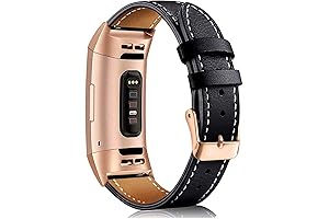 Genuine Leather Band Compatible for Fitbit Charge 3/ Charge 4