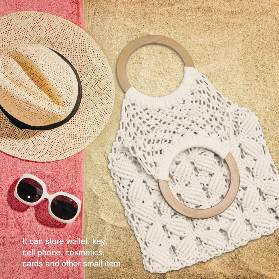 Bolso tote tejido de algodón para mujer de minkissy miniatura 4