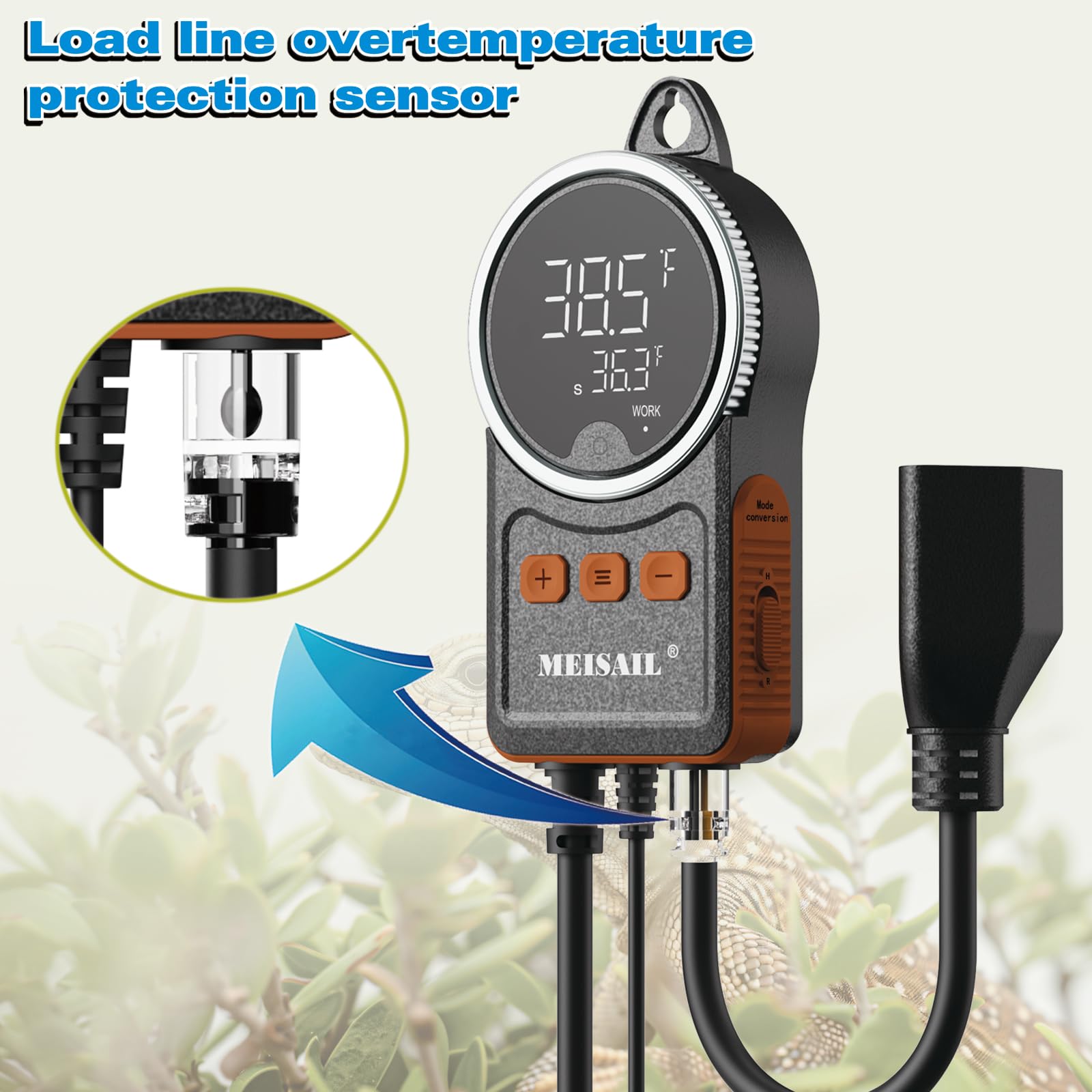 Temperature Controller can be Used for aquaculture, Plant mat Heating, Reptile Thermostat, with Load line Over-Temperature Protection and Dual Sensor auto-Safety Calibration - image 3