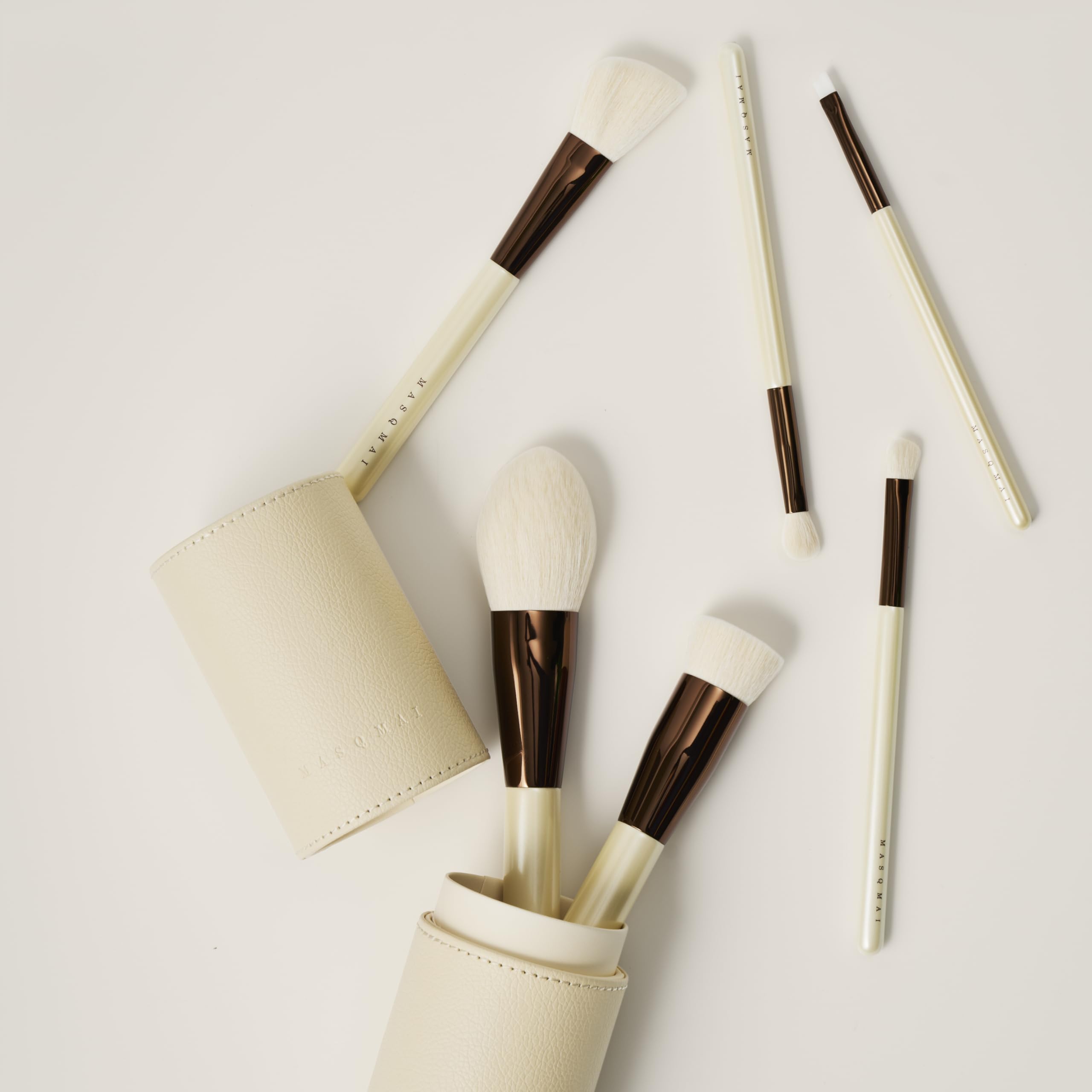 MASQMAI Brushes Set 6 Piece Makeup Brush Set, White - Image 4