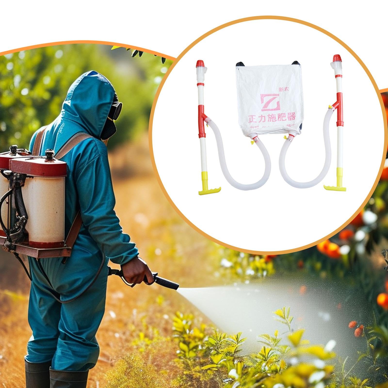 Spandiconcime Granulare, Attrezzo per La Concimazione, Applicazione Professionale di Fertilizzanti Agricoli per Mais, Concimazione di Copertura, Tubo Doppio in PVC
