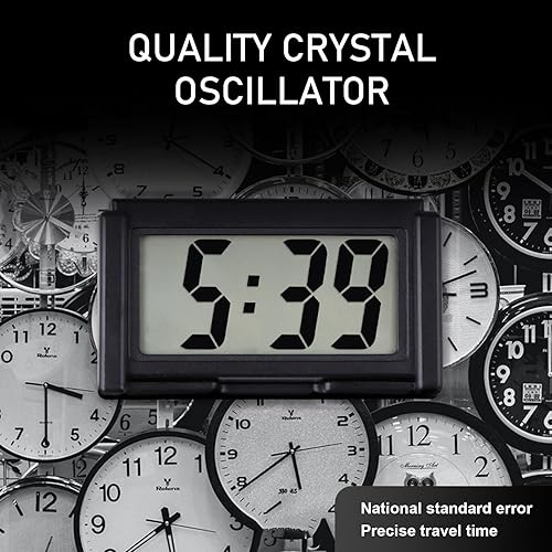 Miniatura 5 de Reloj digital de pantalla grande montado en el automóvil, carcasa de plástico ABS resistente a altas temperaturas, reloj autoadhesivo, accesorio