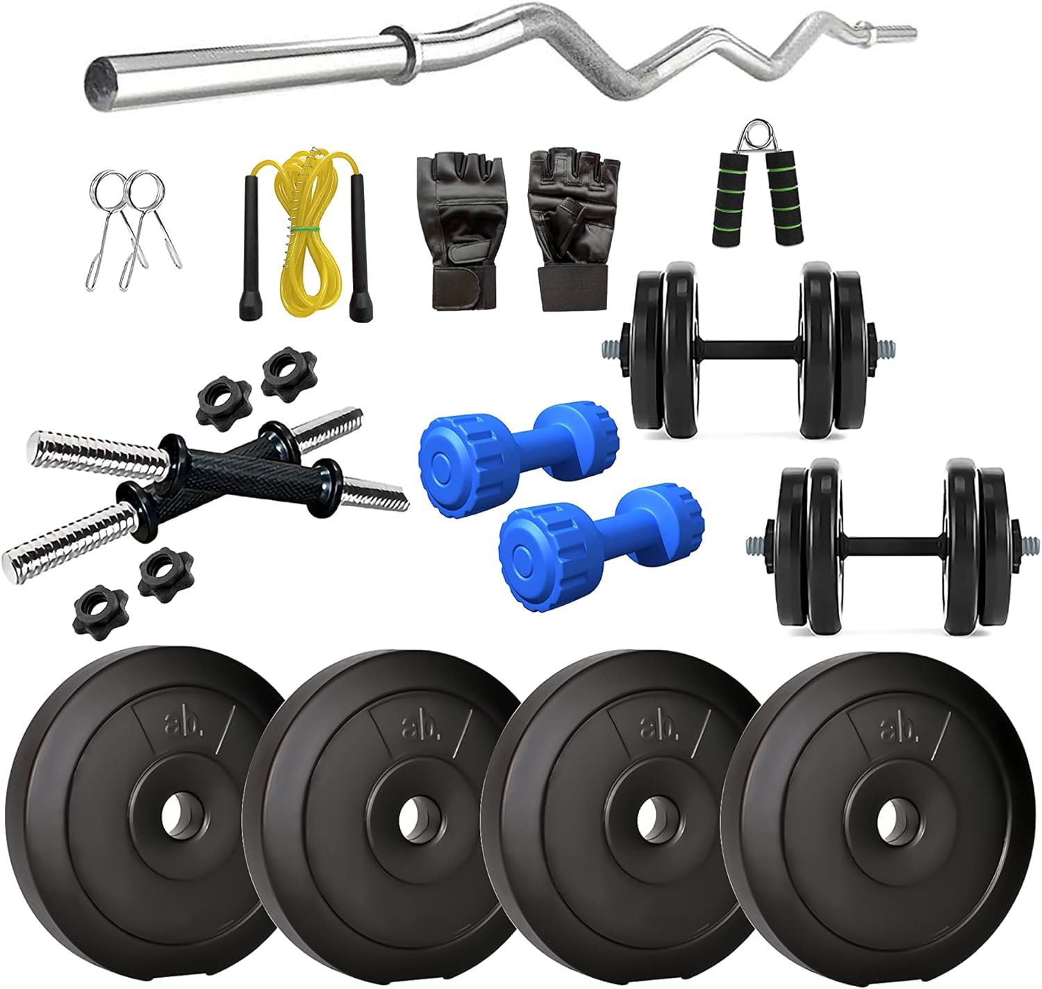 anythingbasic. PVC 10 Kg Home Gym Set with One 3 Ft Curl, and One Pair Dumbbell Rods with Gym Accessories, 1 kg x 2- PVC Dumbells. (B09VT5BXLF) Amazon Price History, Amazon Price Tracker