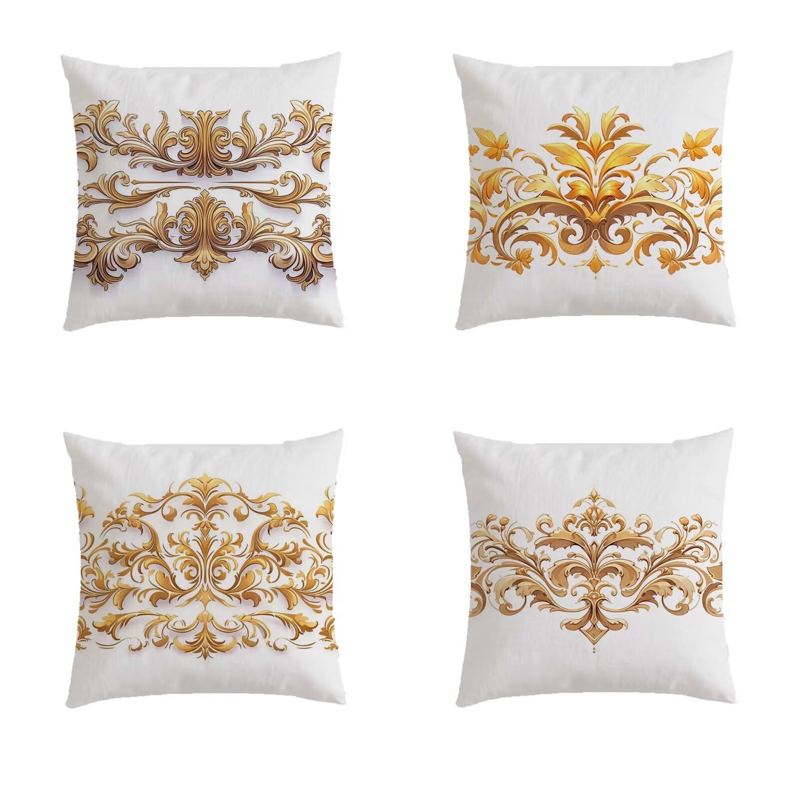 Housse de coussin dark brown gifts lot de 4 carré fermeture invisible pour offrir
