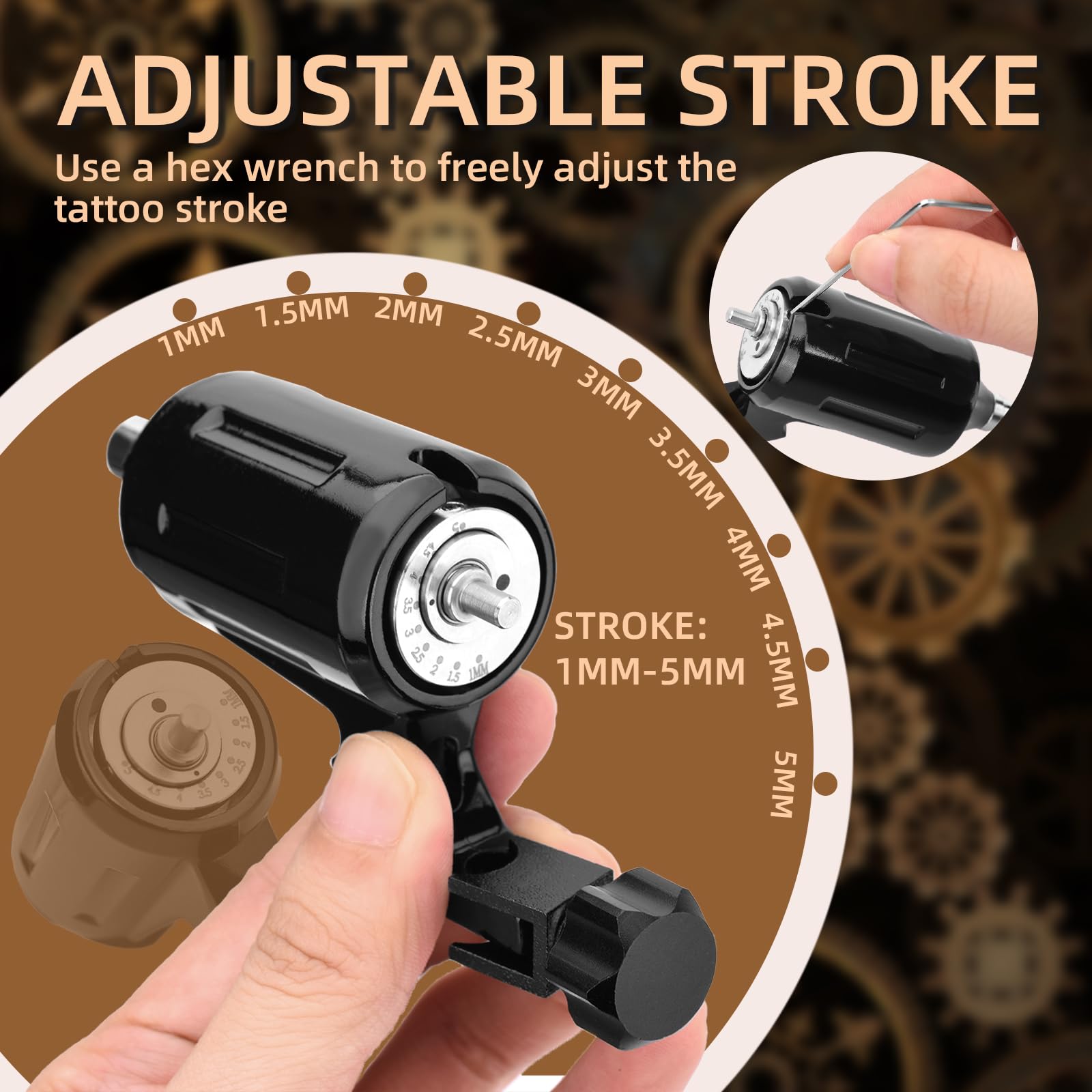 Amazon | ATOMUS ロータリー式タトゥーマシンセット 15000RPM 9段階