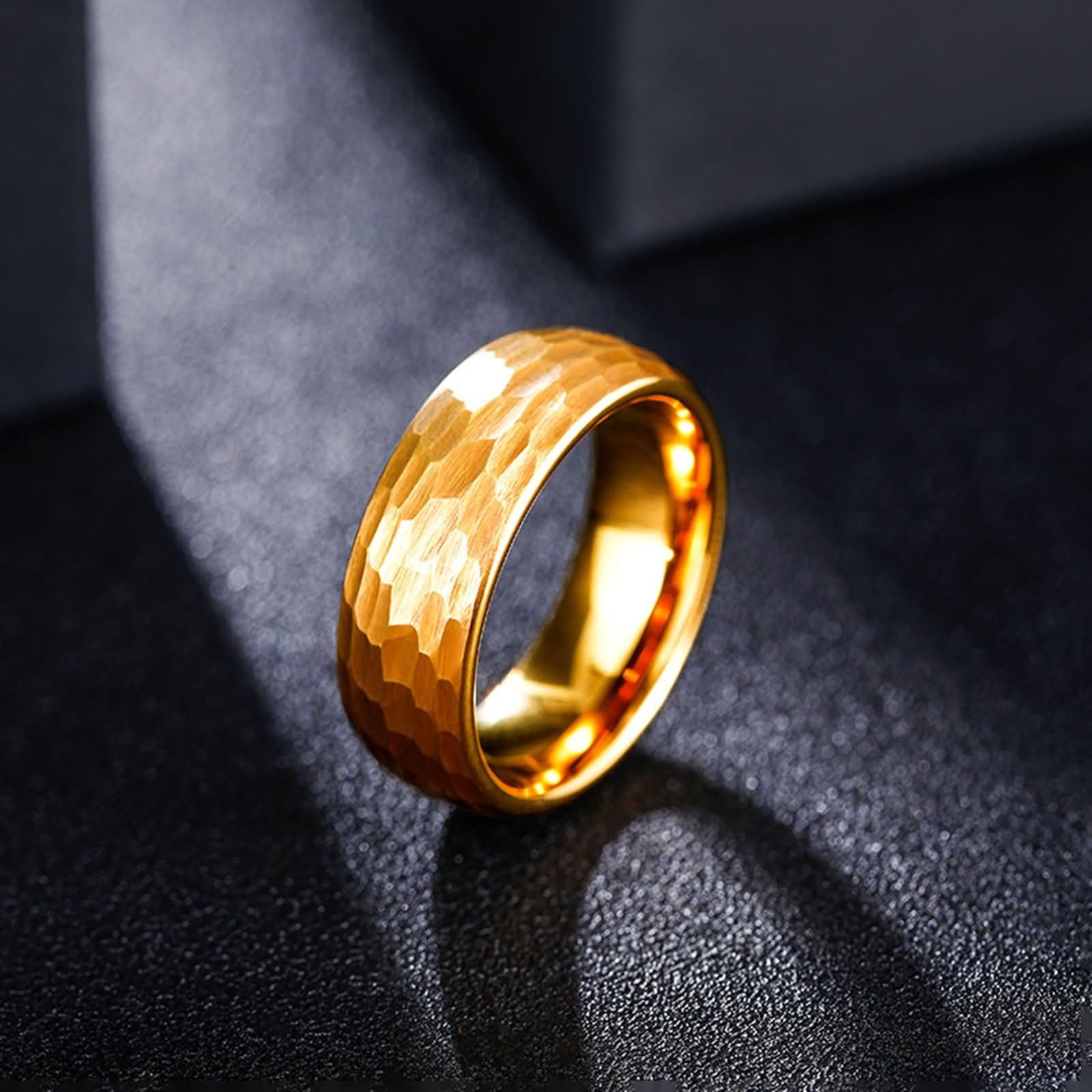 Alliance en Tungstène pour Homme Gravée, 8MM Rond Brossé Bague pour Mariage en Or Homme