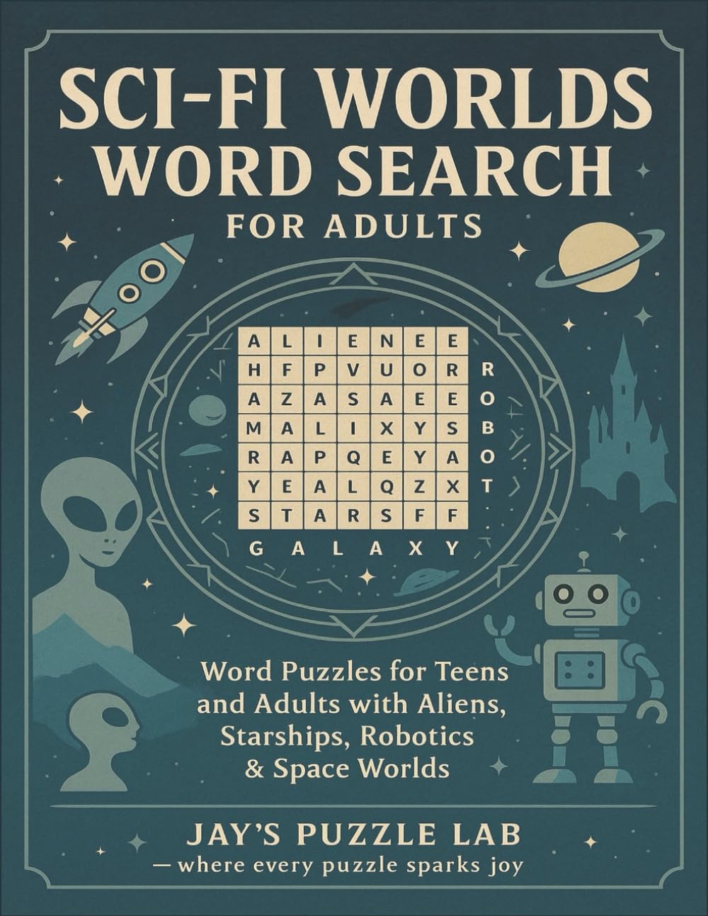 Sci-Fi Worlds Word Search for Adults: Word Puzzles for Teens and Adults with Aliens, Starships, Robotics and Space Worlds (Amazing Worlds Word Search for Teens and Adults)