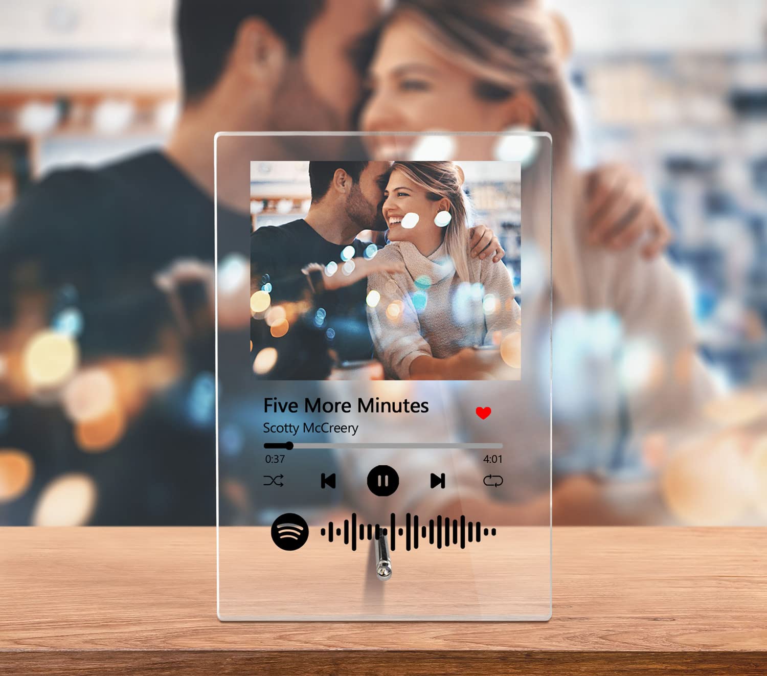 Qfauto Custom Song Album Cover Scannable Spotify Code Music Plaque Frame Personalized Art Photo Frame, Customizable Acrylic Sign Picture Mother's Day ...