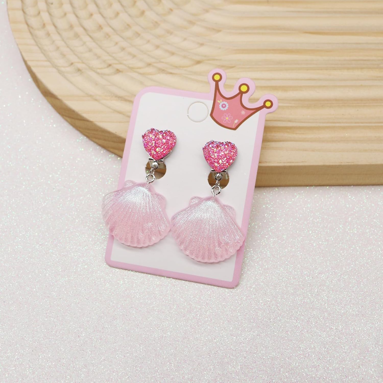 Seashell Mermaid Earrings Shell Clip on Earrings for Women Hawaii Beach Seashell Earring Summer Beach Vacation Outfits for Women Trendy Party Jewelry Accessories - Image 3