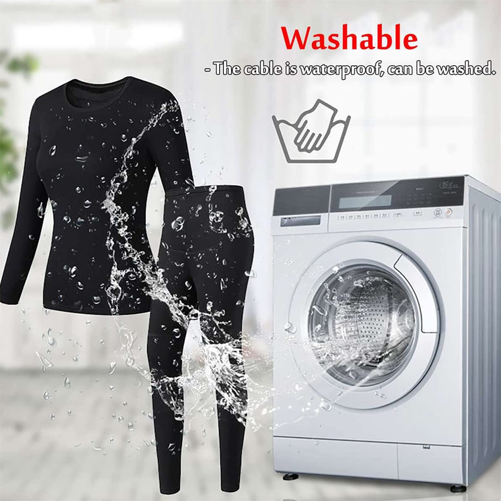 Ropa Interior térmica para Hombre, calefacción de 6 Zonas USB de Invierno para Senderismo, esquí, Caza (Negro 3XL) (Negro L)