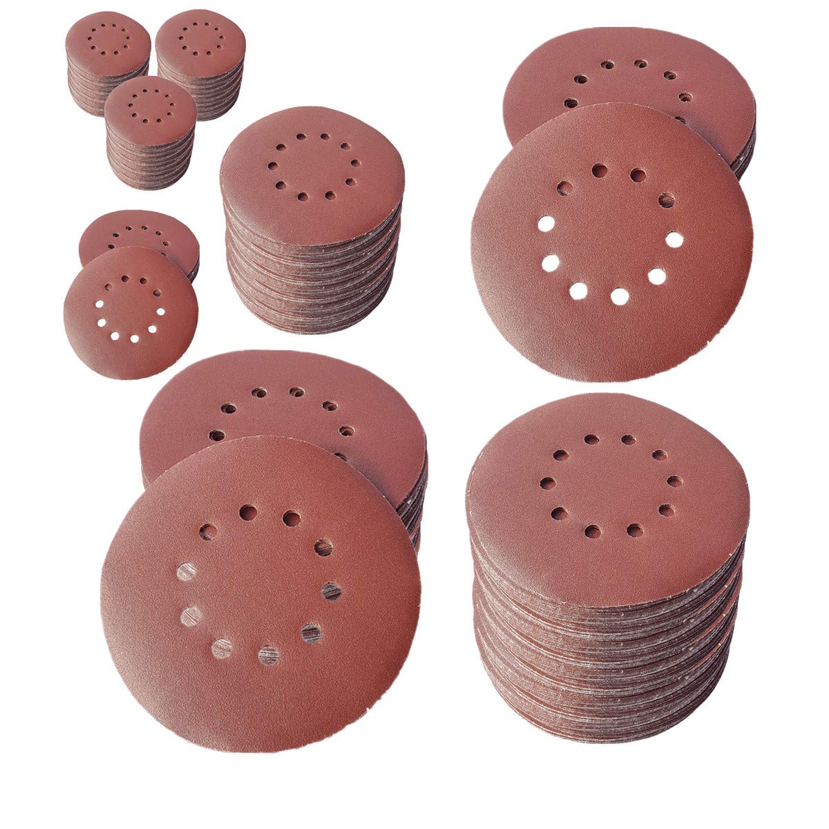 100 discos abrasivos de KLETT Ø 225 mm con 10 agujeros, grano P100, lijadora excéntrica