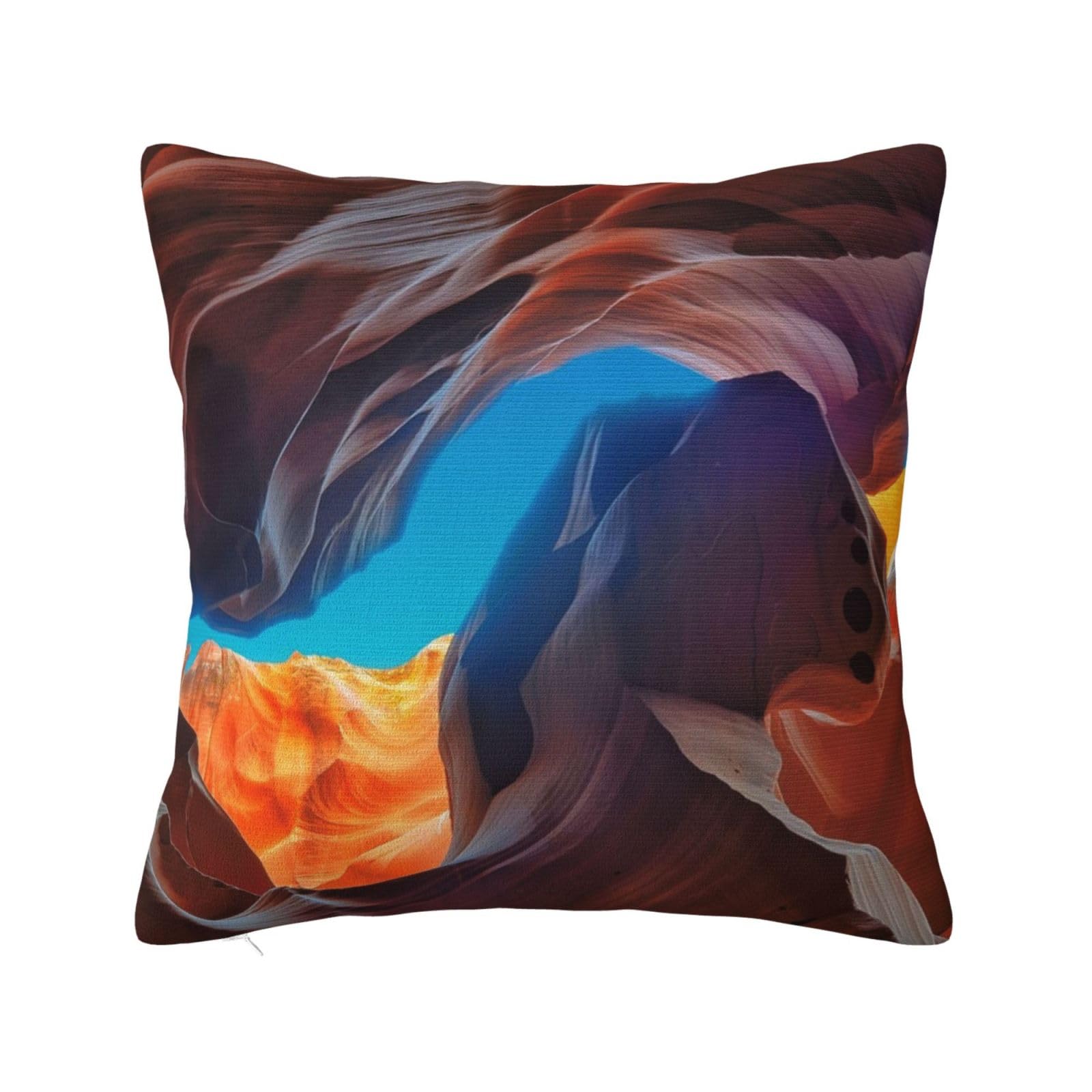 Antelope Canyon Print Cushion Covers,Square Pillow Case Home Decorative For Men/Women Living Room Bedroom Sofa Chair 24"X24"