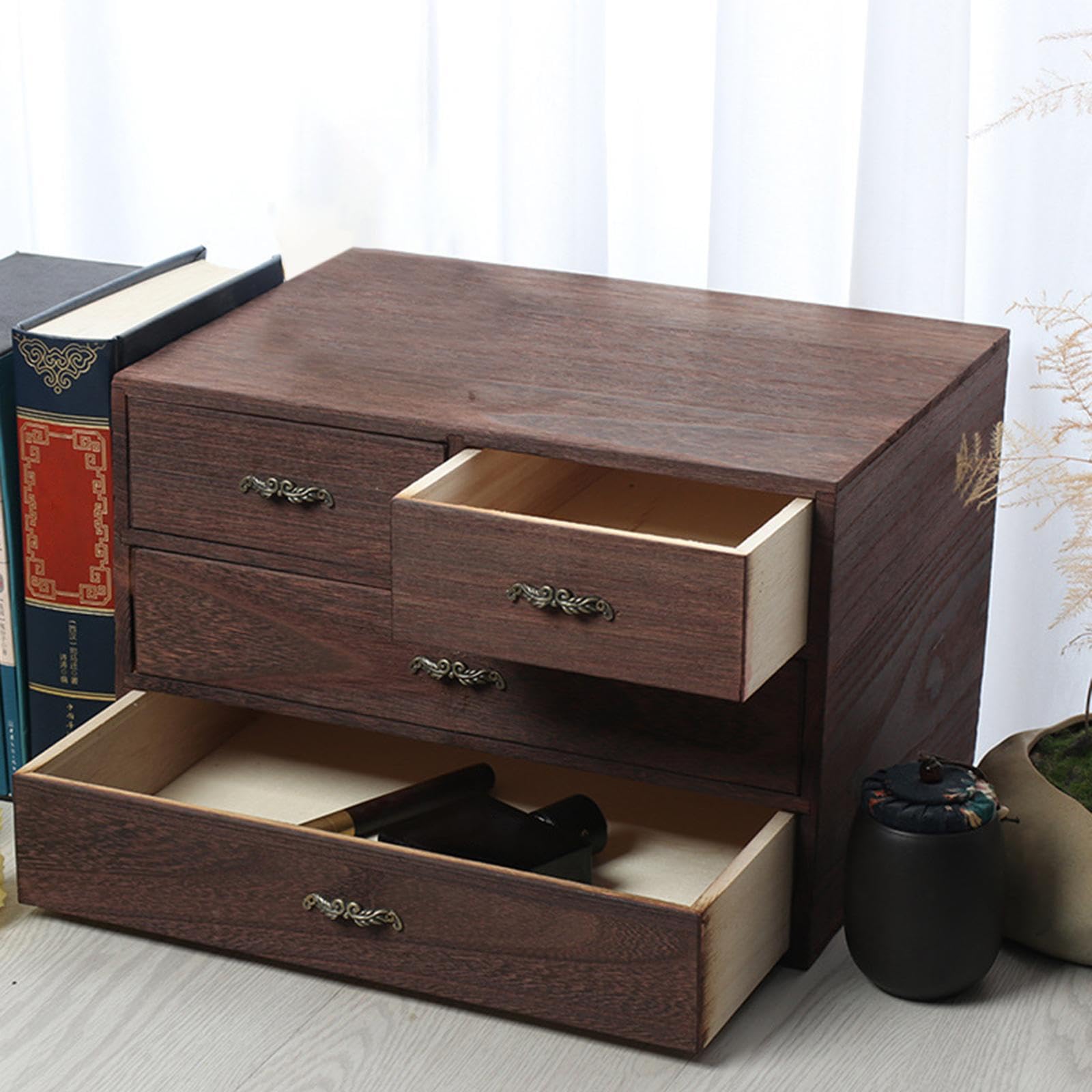 Elegante cassetto organizer in legno per scrivania da ufficio gioielli e piccoli oggetti – soluzione di archiviazione di alta qualità per gioielli e accessori.
