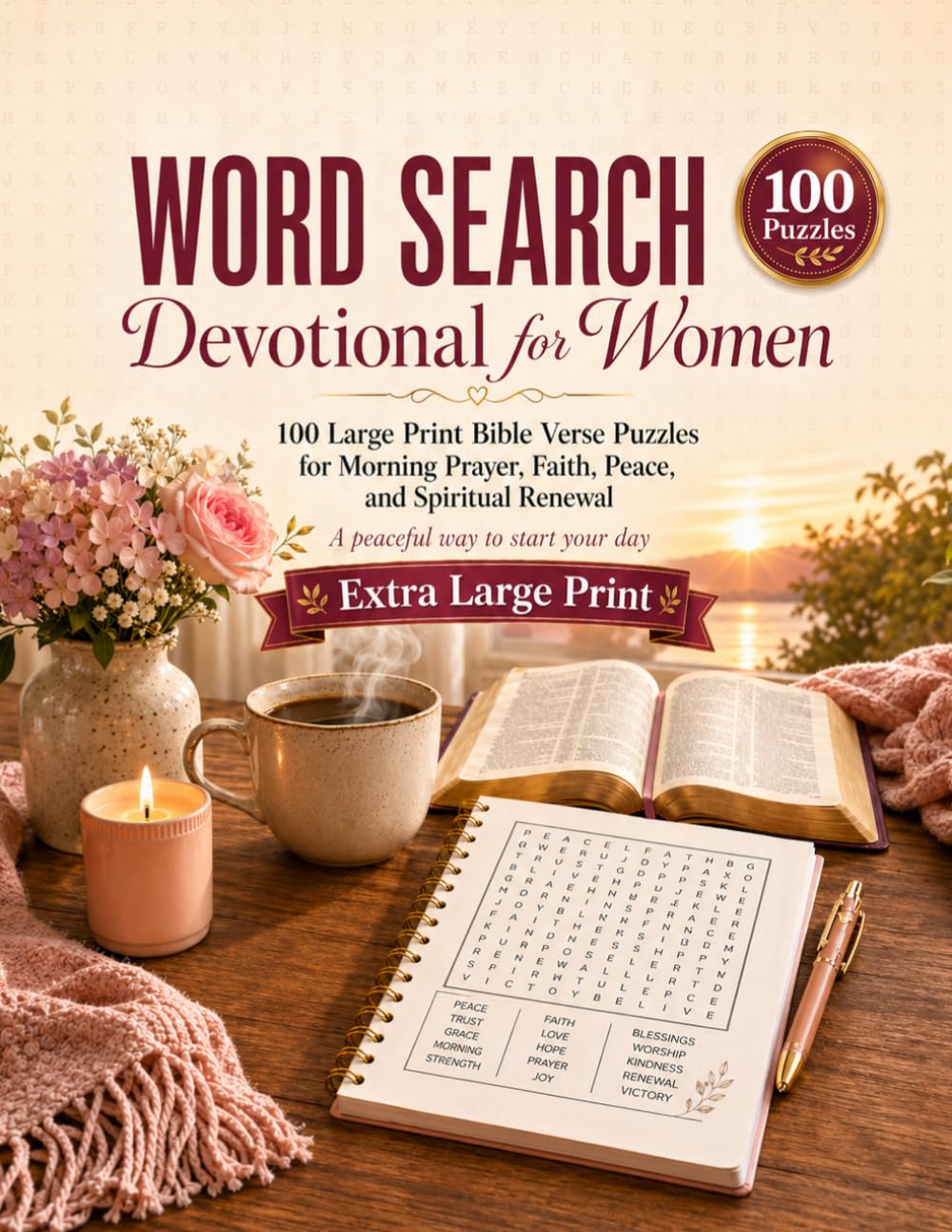 Word Search Devotional for Women: 100 Large Print Bible Verse Puzzles for Morning Prayer, Faith, Peace, and Spiritual Renewal (Bible Word Search ... Faith, Peace, Relaxation & Spiritual Growth)