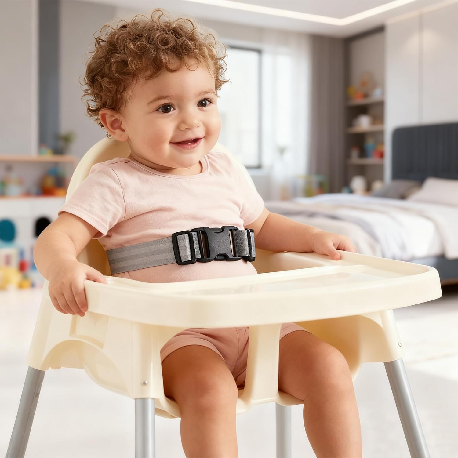 Child High Chair Straps, Adjustable Kid Safety Belt, Baby Two-Point Safety Harness for Children's Chairs, Strollers, and High Chairs