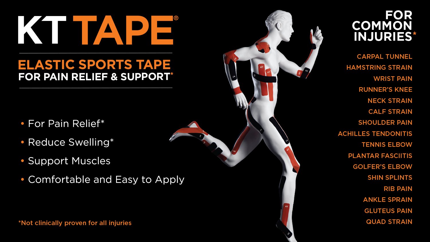 KT Tape PRO Jumbo 150 Strisce di Nastro kinesiologico Sintetico pretagliato