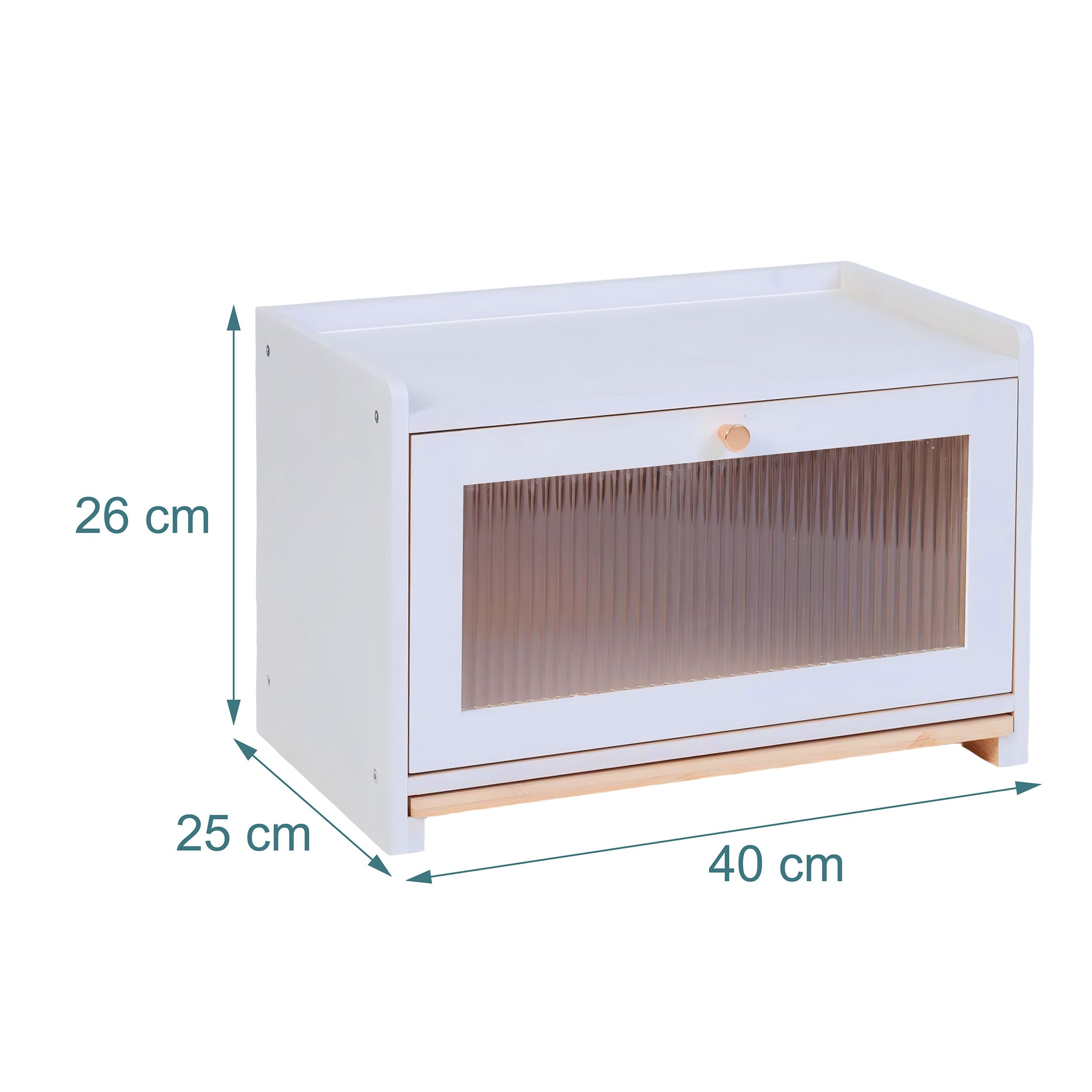 Relaxdays Contenitore Pane bambù con Tagliere e ripiano, Fori d'aerazione, Finestra acrilica