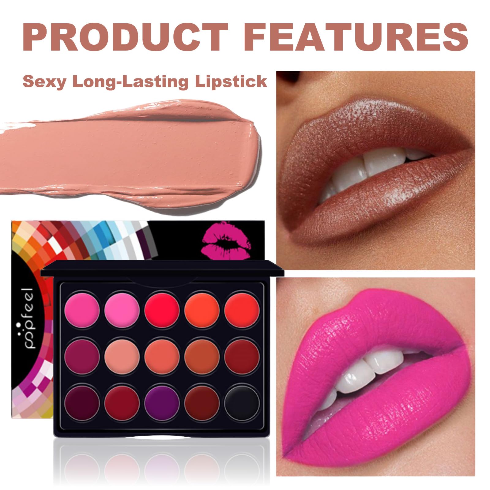 JasCherry 27Pcs Makeup Kit Complete Cosmetic Makeup Palette Set Beauty Makeup Kit - Ideal Cosmetic Gift for Lips and Face - BOX04C - Image 3