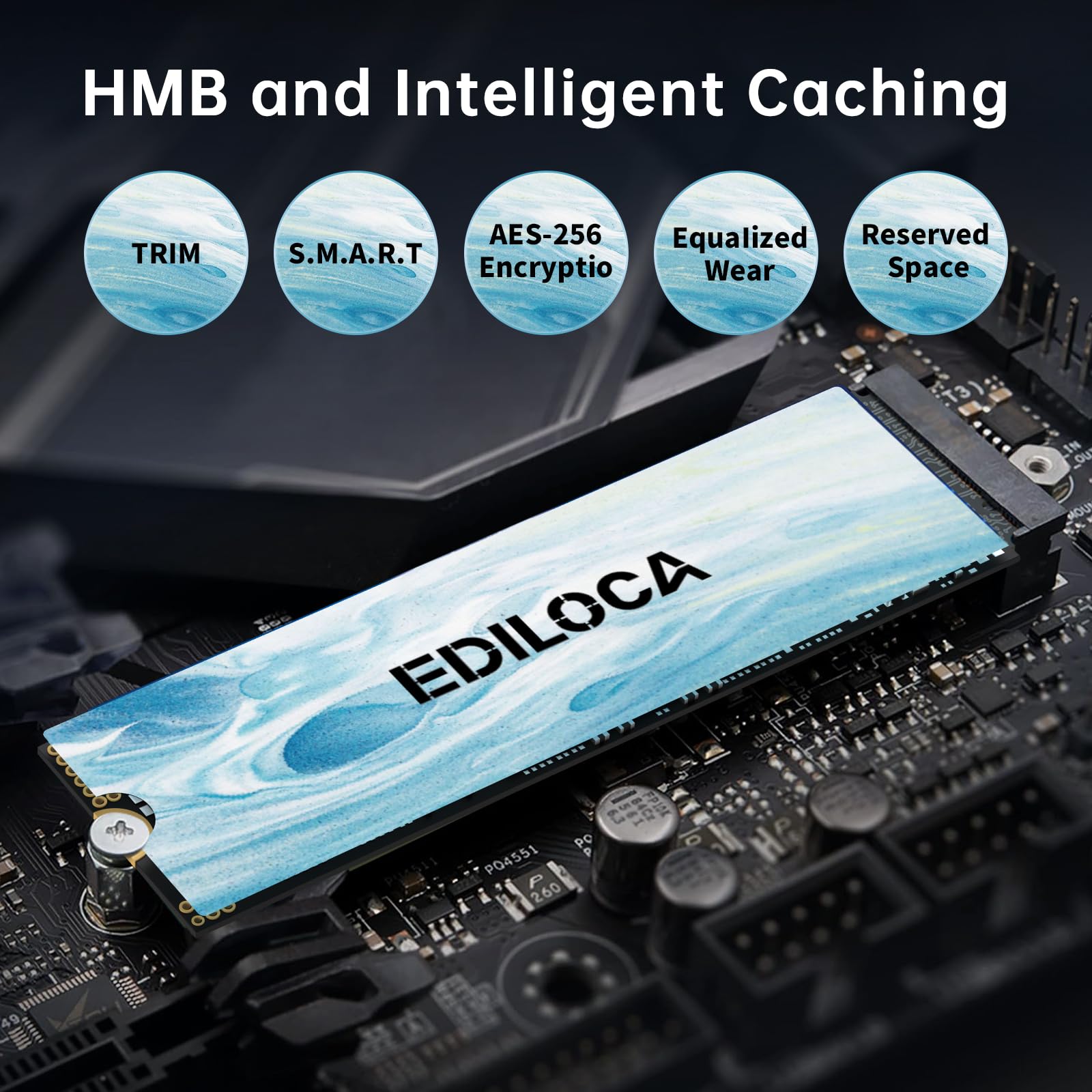 Amazon | Ediloca SSD 500GB PCIe Gen 4.0 ×4 NVMe M.2 2280 最大