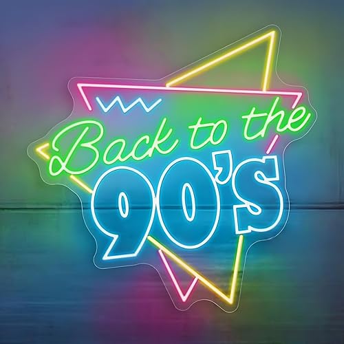 Miniatura 1 de Back To The 90s Neon Sign Retro 90s Party LED Neon Light, Retro Light Up Sign for Home Bar Lounge Game Room Birthday Party Nostalgic Event Venue