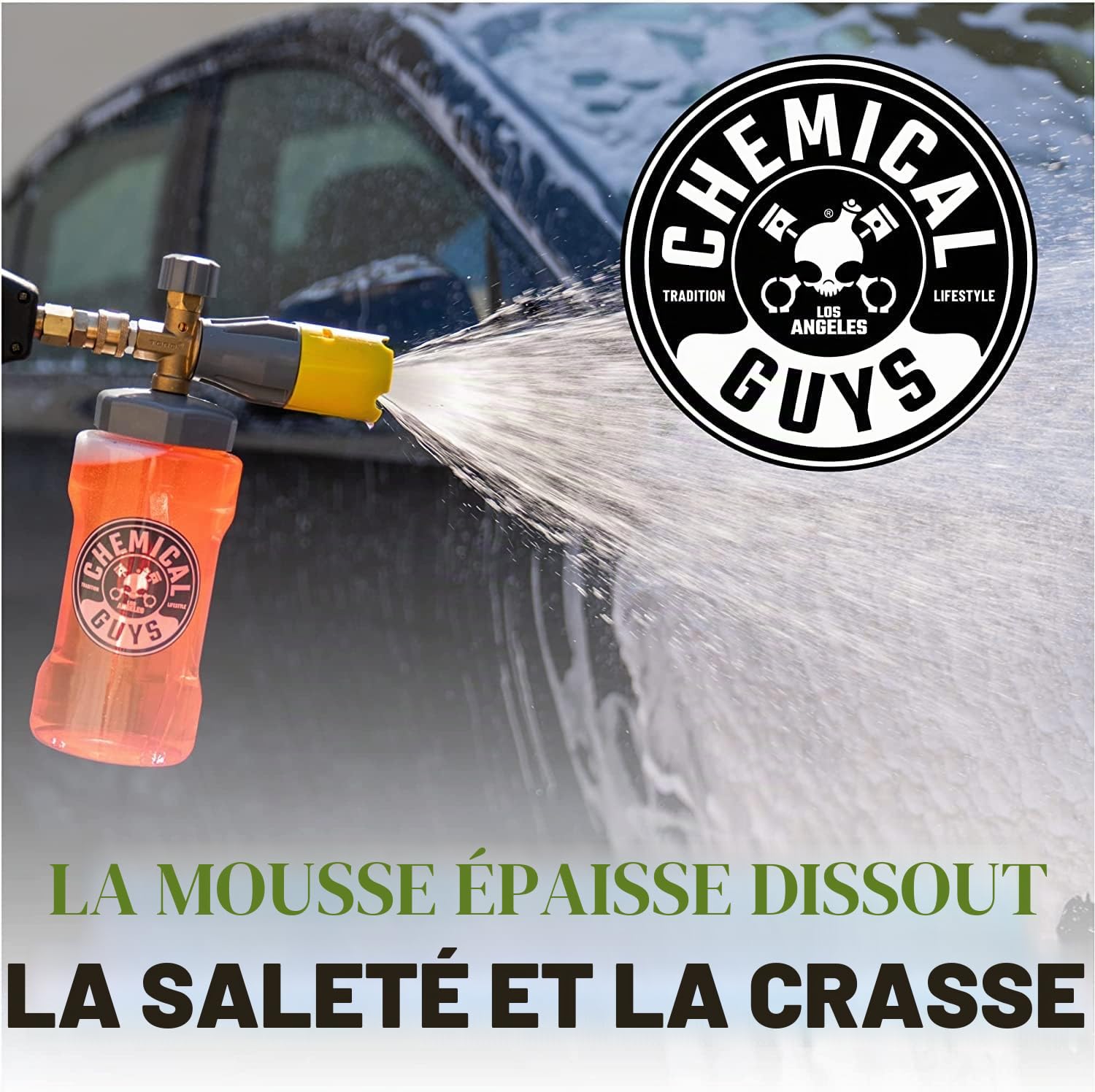 Chemical Guys EQP324 Big Mouth Max Release Canon à Mousse (Lavage de Voiture, Lavage à Domicile et Bateau Qui se connecte à Votre Nettoyeur Haute Pression) Bouteille de 963,9 g