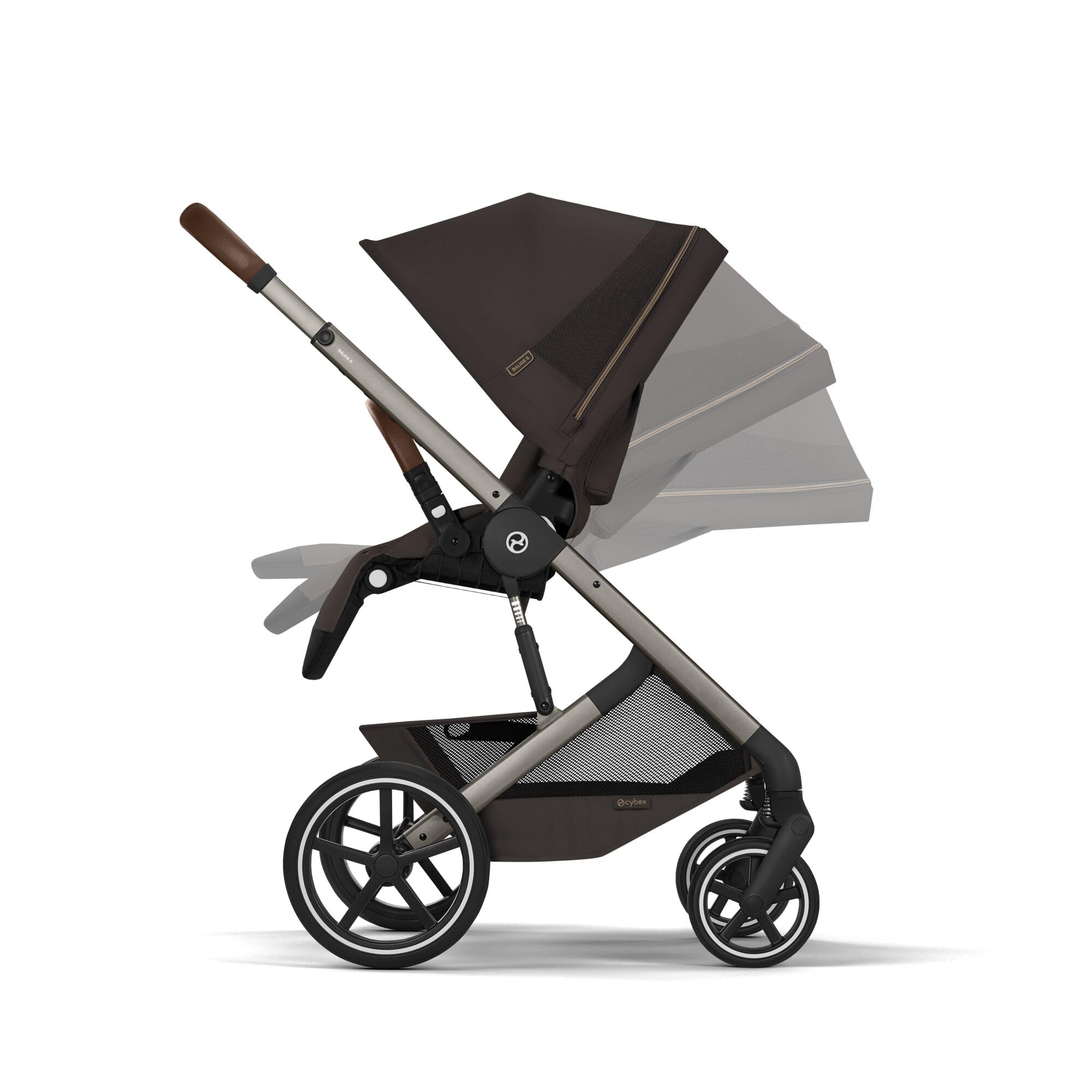 CYBEX Gold Poussette BALIOS S LUX, Chocolate Brown | De la naissance à 4 ans, jusqu'à 22 kg max, système de voyage, position allongée ergonomique, roues tout-terrain