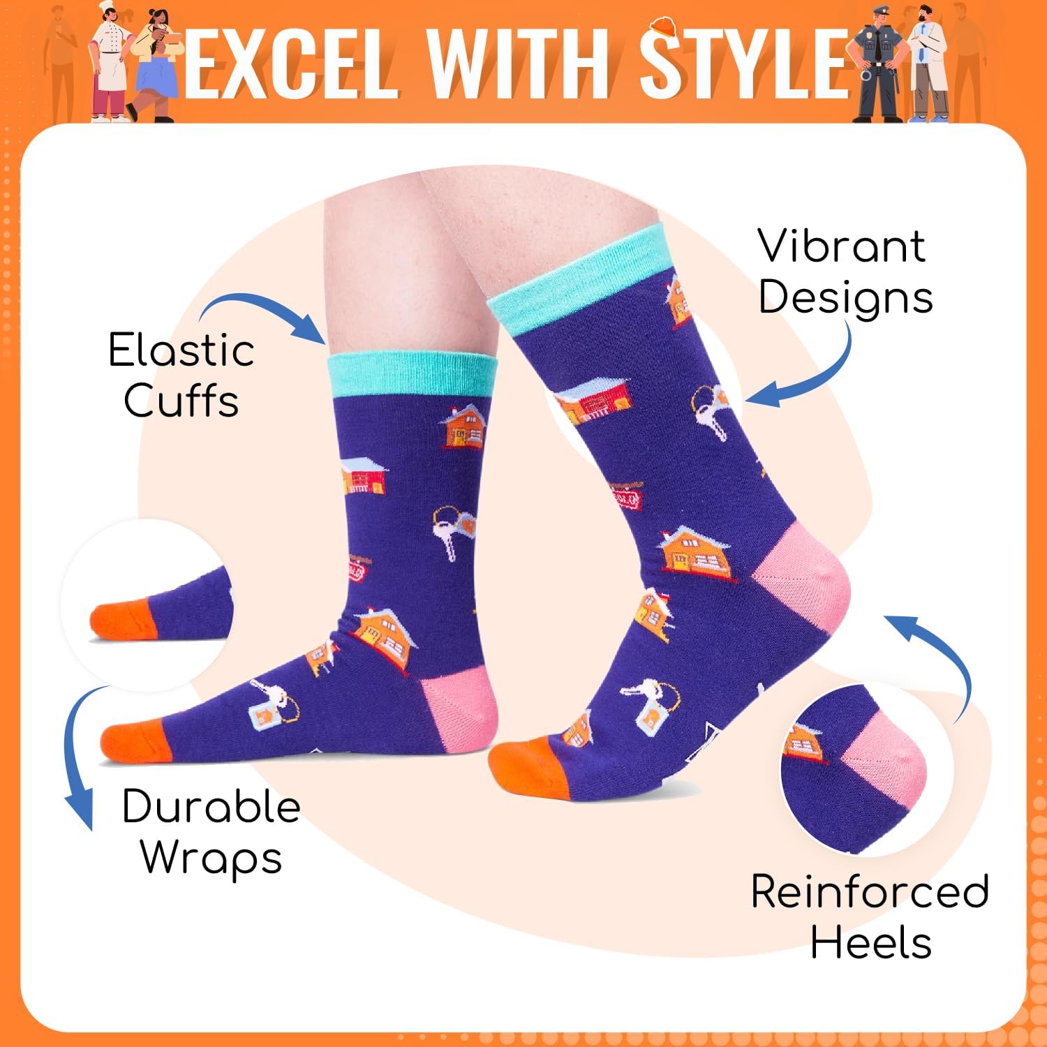 HAPPYPOP Real Estate Agent Gift - Realtor Socks, Unisex Realtor Sock, Real Estate Stockings - Image 3