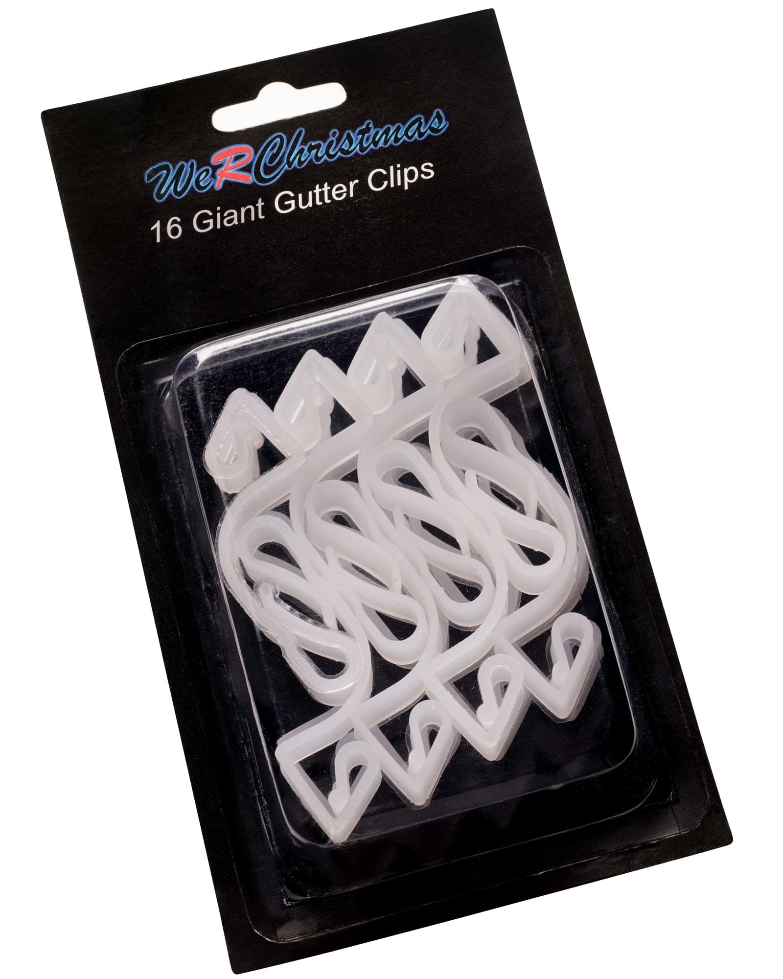WeRChristmas Giant Gutter Hooks, White, Pack of 16, 7 cm