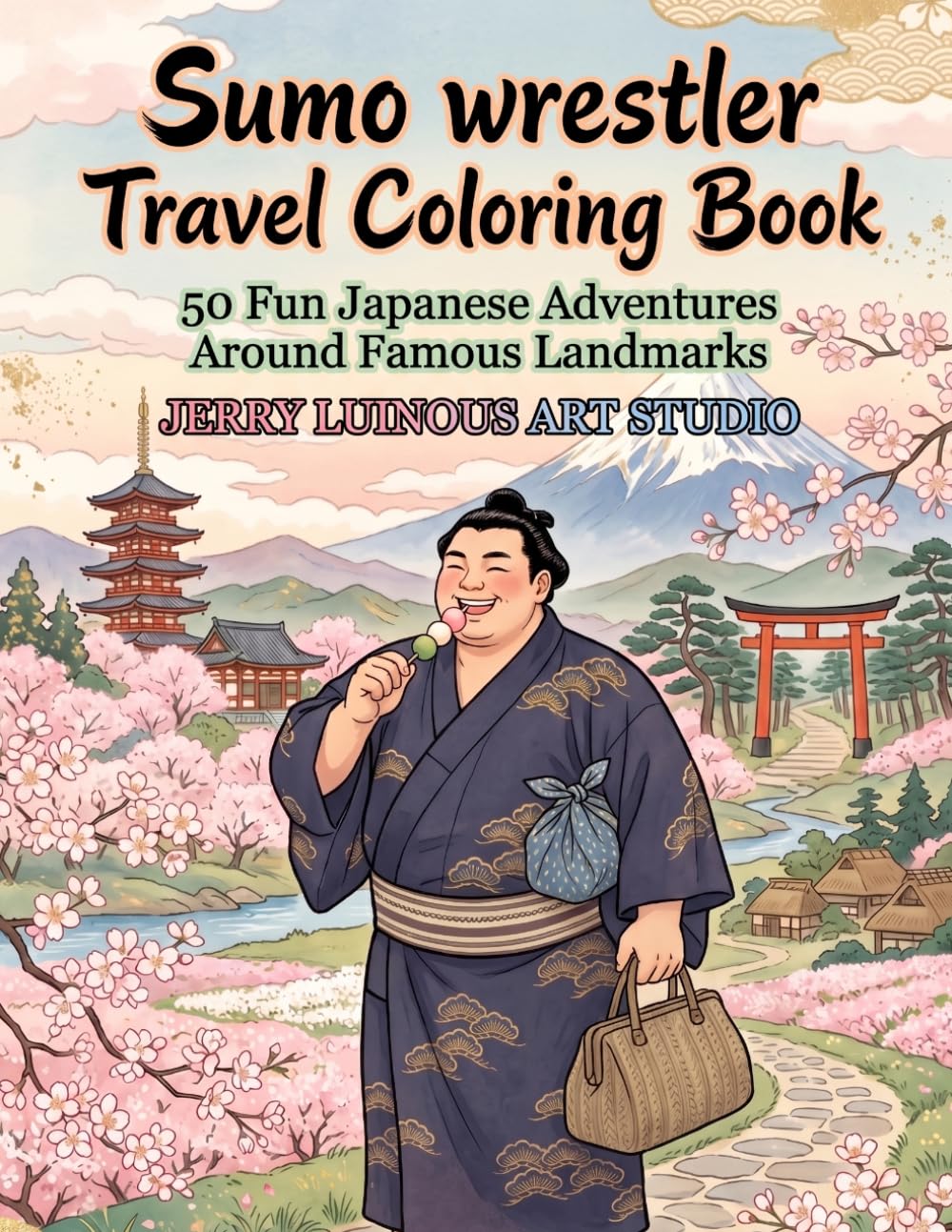 Sumo wrestler Travel Coloring Book: 50 Fun Japanese Adventures Around Famous Landmarks