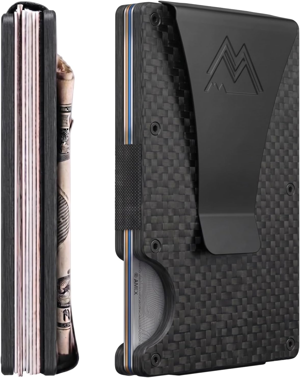 - Minimalist Wallet for Men & Women - Slim RFID Wallet, Scratch Resistant, Credit Card Holder & Money Clip, Easily Removable Money & Cards, (Matte Carbon Fiber)