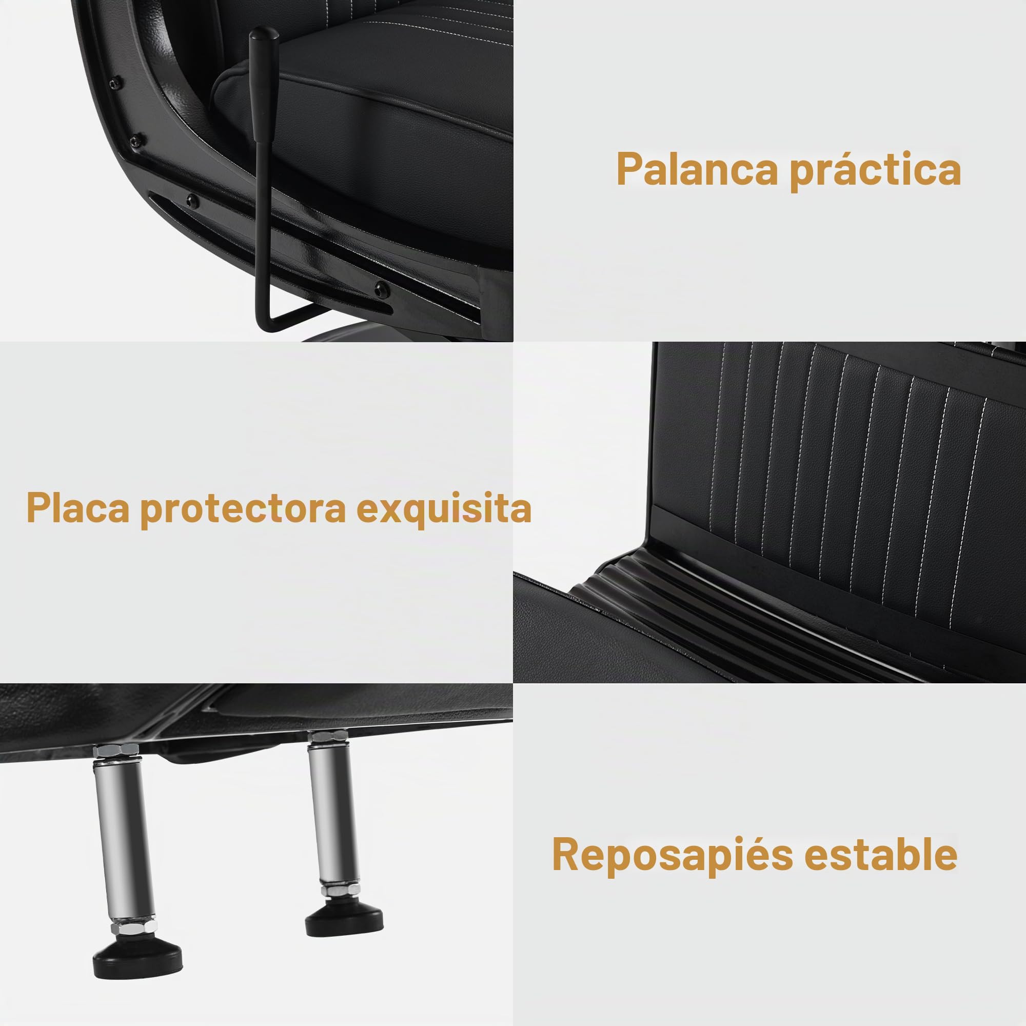 Barberpub Silla de peluquería 3822 (negro)