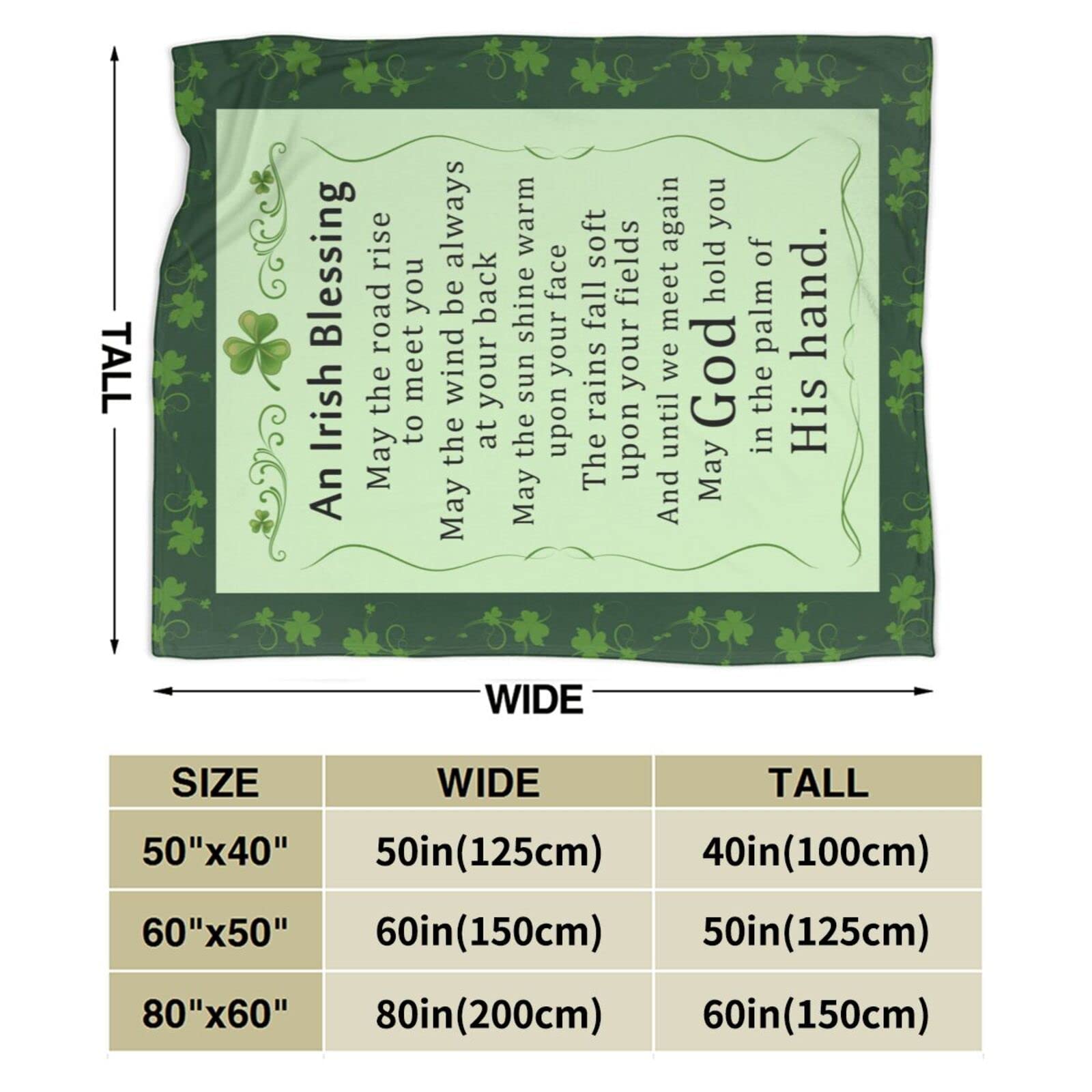 St. Patrick's Day Flanell-Decke – Superweiche Überwurfdecke 203,2 X 152,4 Cm – Für Bett, Sofa, Reisen, Als Geschenk Mit Motiv