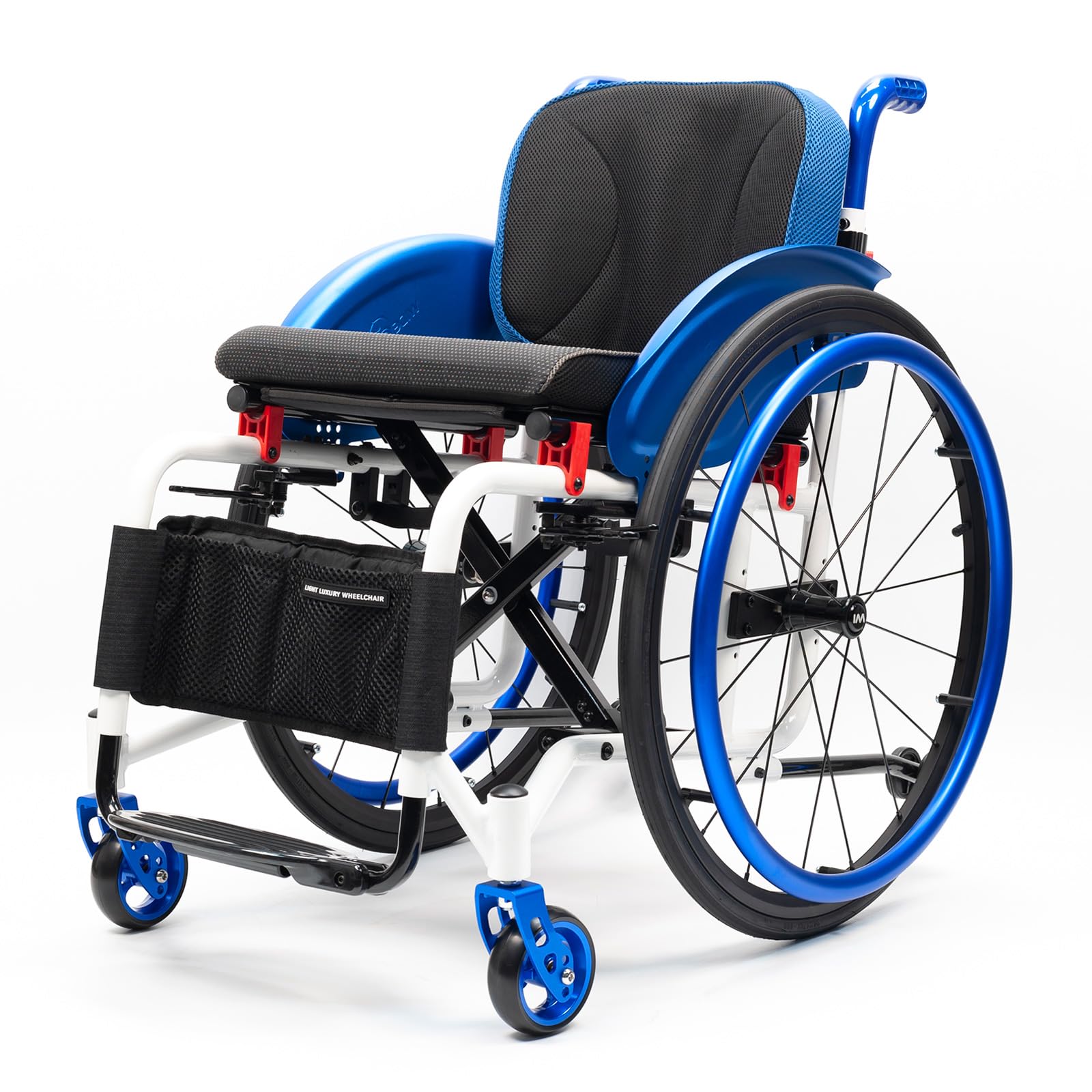 Silla De Ruedas Plegable,Silla de Ruedas Deportiva para Adulto,Silla de Ruedas Ligera,marco de aleación de aluminio,Extracción con un botón,Silla de ruedas de tránsito(Seat width 40cm/15.7in,B)